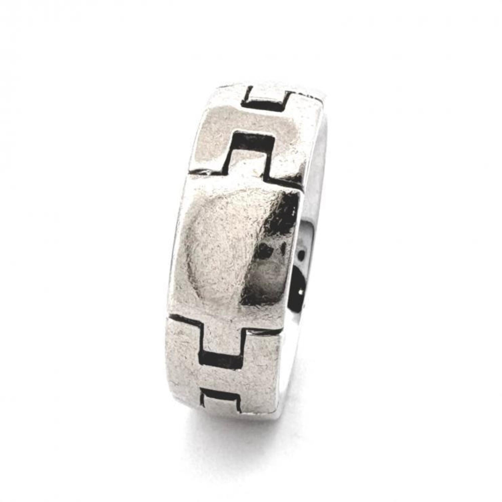 Hermes Silver White Gold (18K) Band Ring (Pre-Owned)