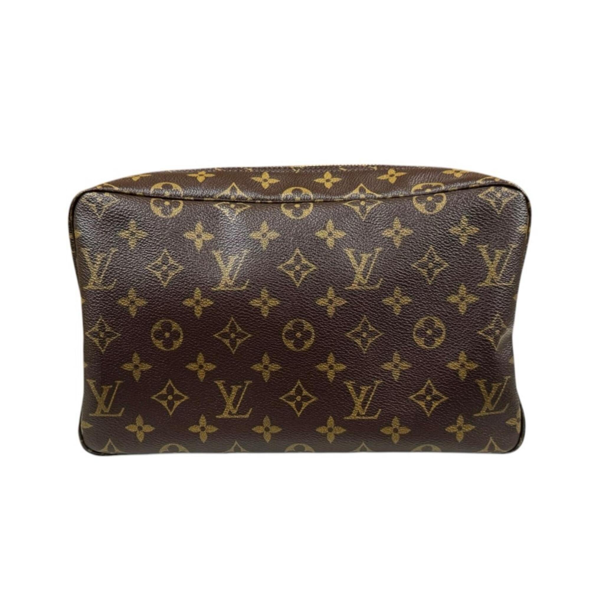 Louis Vuitton Brown Monogram Canvas Clutch Bag Handbag Pouch (Pre-Owned)