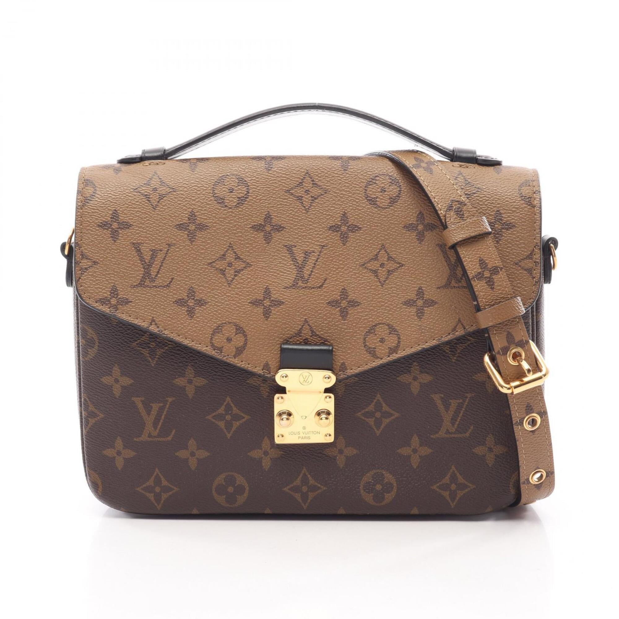 Louis Vuitton Monogram Reverse Black Brown Coated Canvas Handbag Pochette (Pre-Owned)