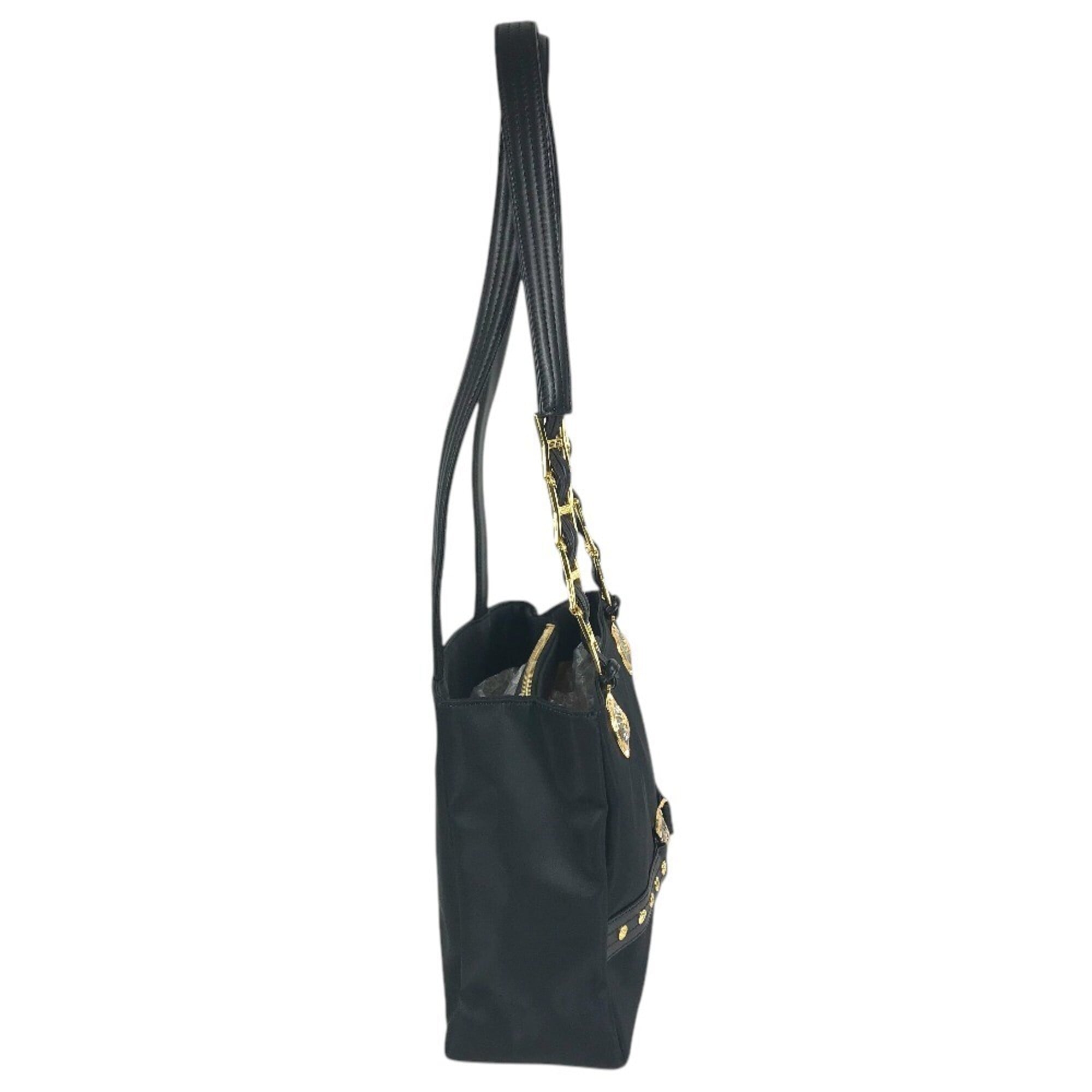 Versace Black Nylon Handbag Shoulder Bag (Pre-Owned)
