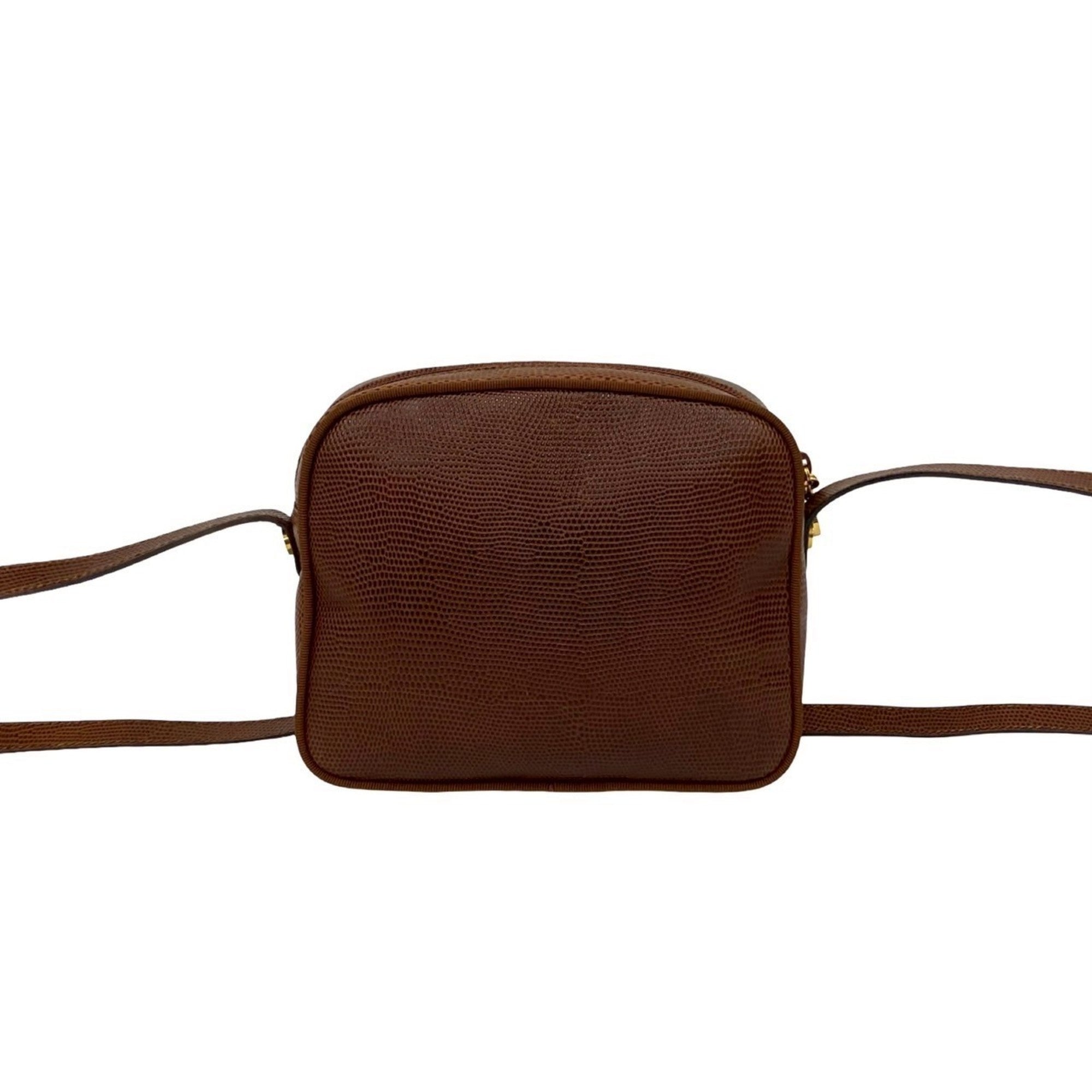 Salvatore Ferragamo Brown Leather Pochette Shoulder Bag (Pre-Owned)