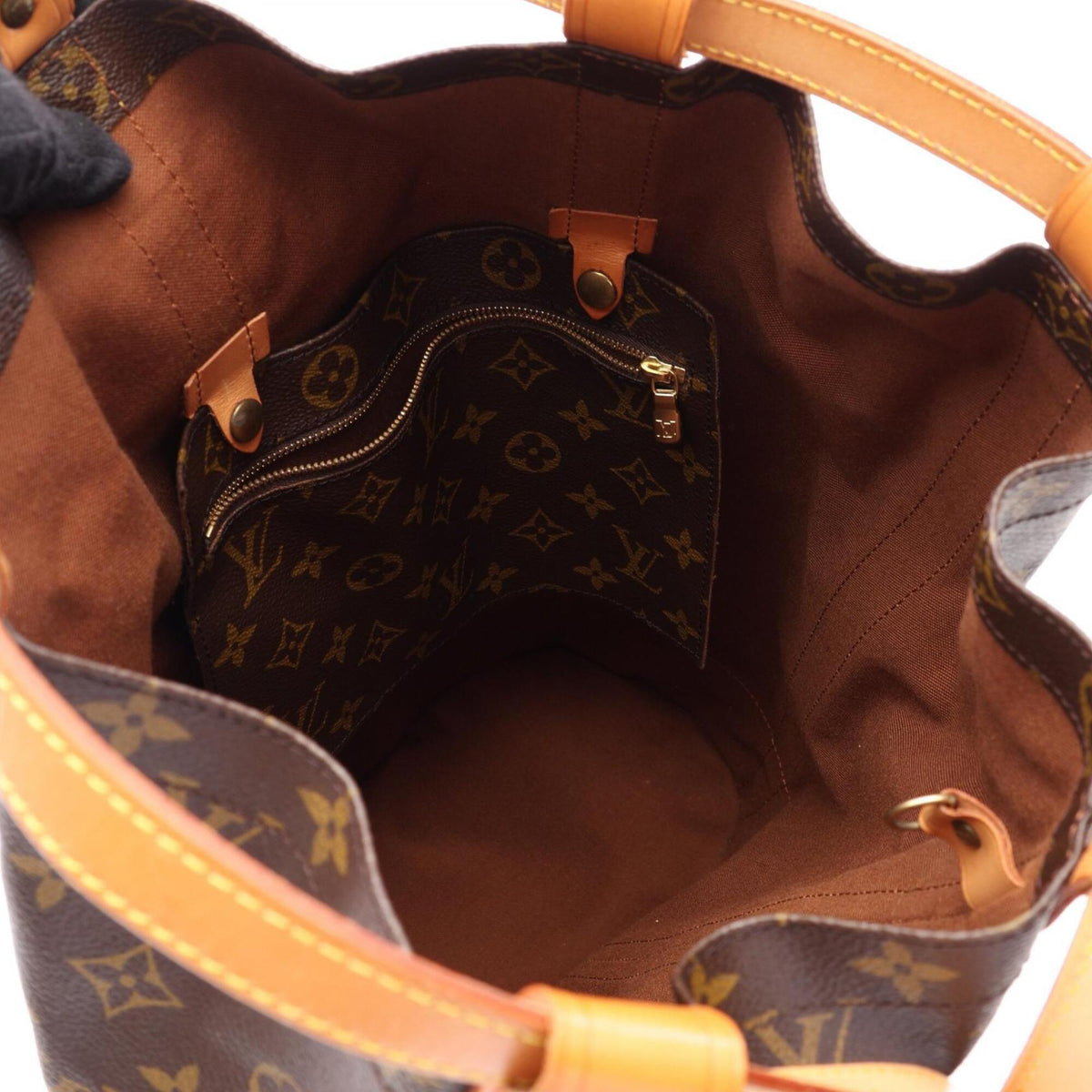 Louis Vuitton Brown Monogram Coated Canvas Leather Handbag Shoulder Bag (Pre-Owned)