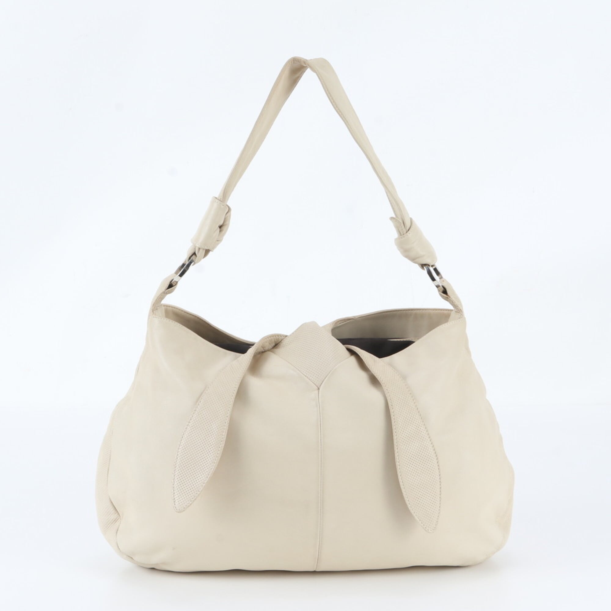 Loewe Ivory Leather Handbag Shoulder Bag Tote Bag (Pre-Owned)