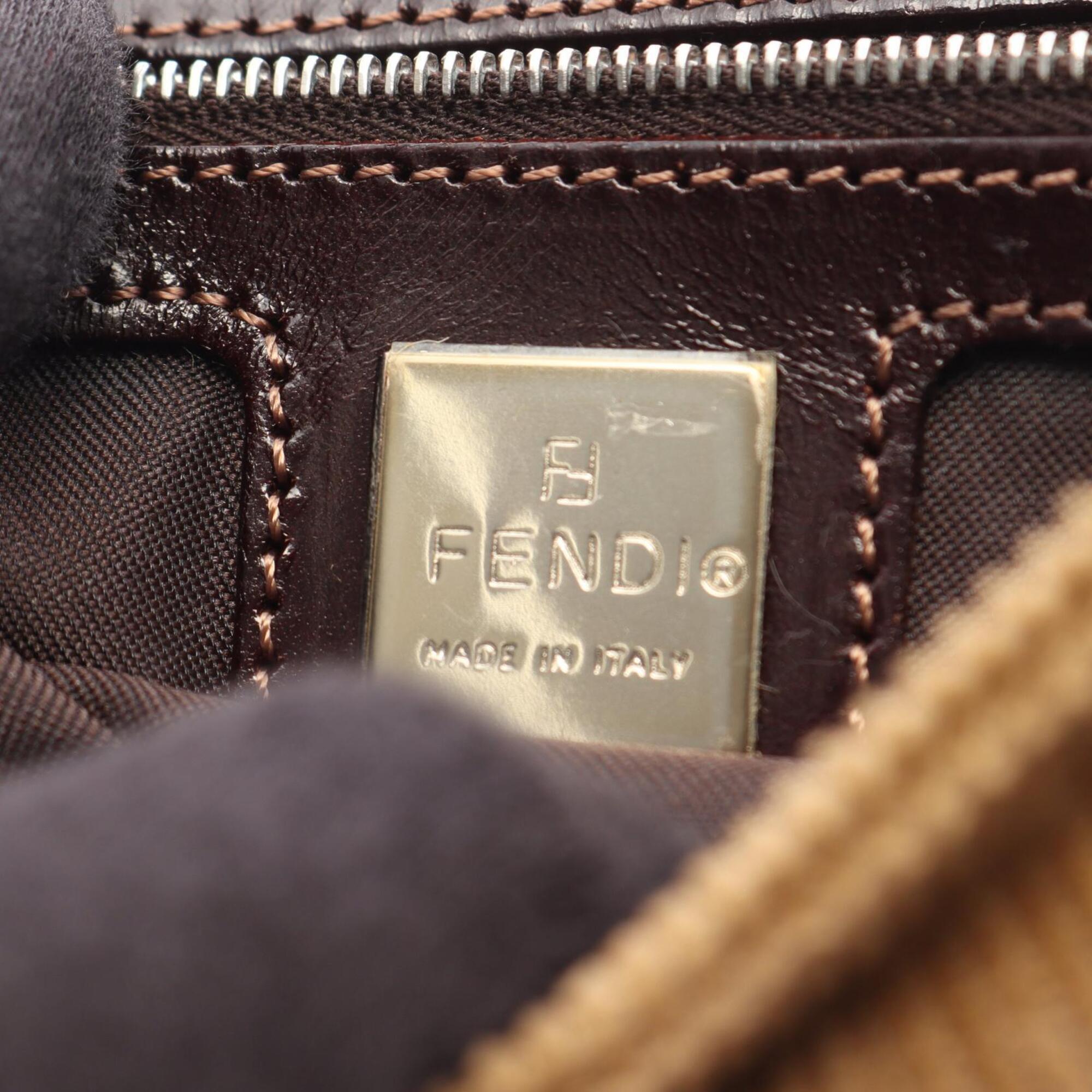 Fendi Khaki Cord Handbag Shoulder Bag (Pre-Owned)