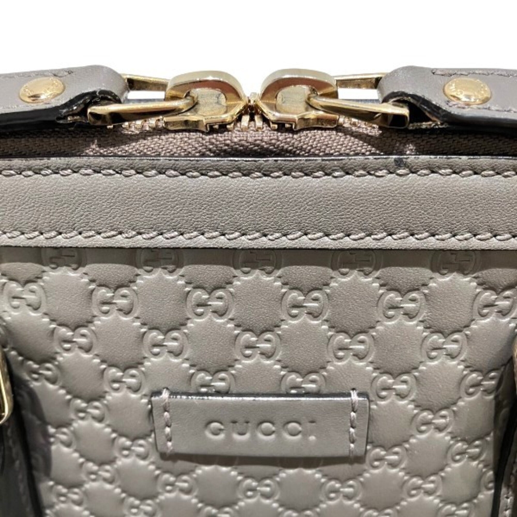 Gucci Gray Leather Handbag Shoulder Bag (Pre-Owned)