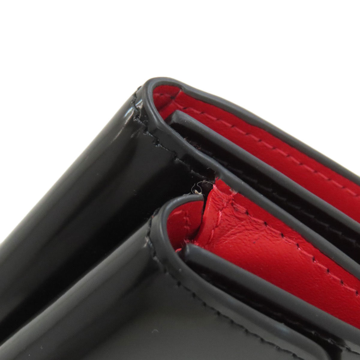 Christian Louboutin Black Patent Leather Wallet (Tri-Fold) (Pre-Owned)