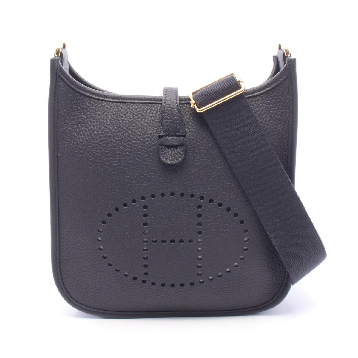 Hermes Navy Taurillon Clemence Leather Leather Handbag Shoulder Bag (Pre-Owned)