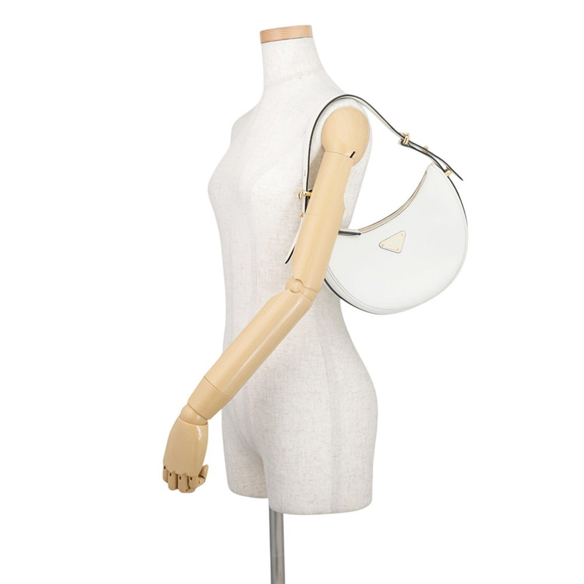 Prada White Leather Handbag Shoulder Bag (Pre-Owned)