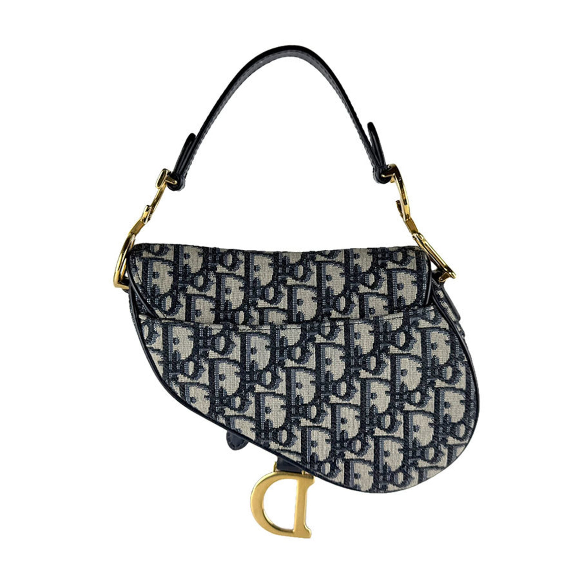 Christian Dior Navy Canvas Handbag Shoulder Bag (Pre-Owned)