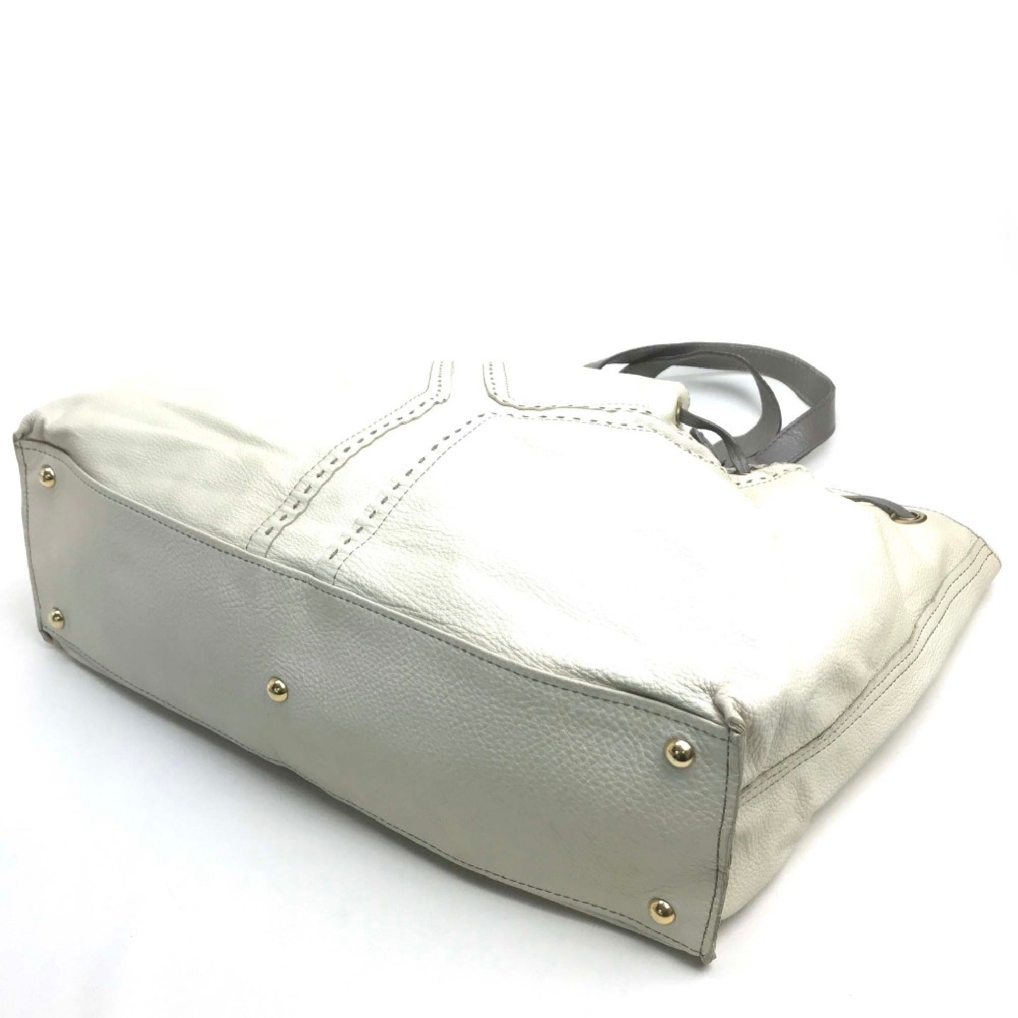 Yves Saint Laurent Gray Leather Tote Bag (Pre-Owned)