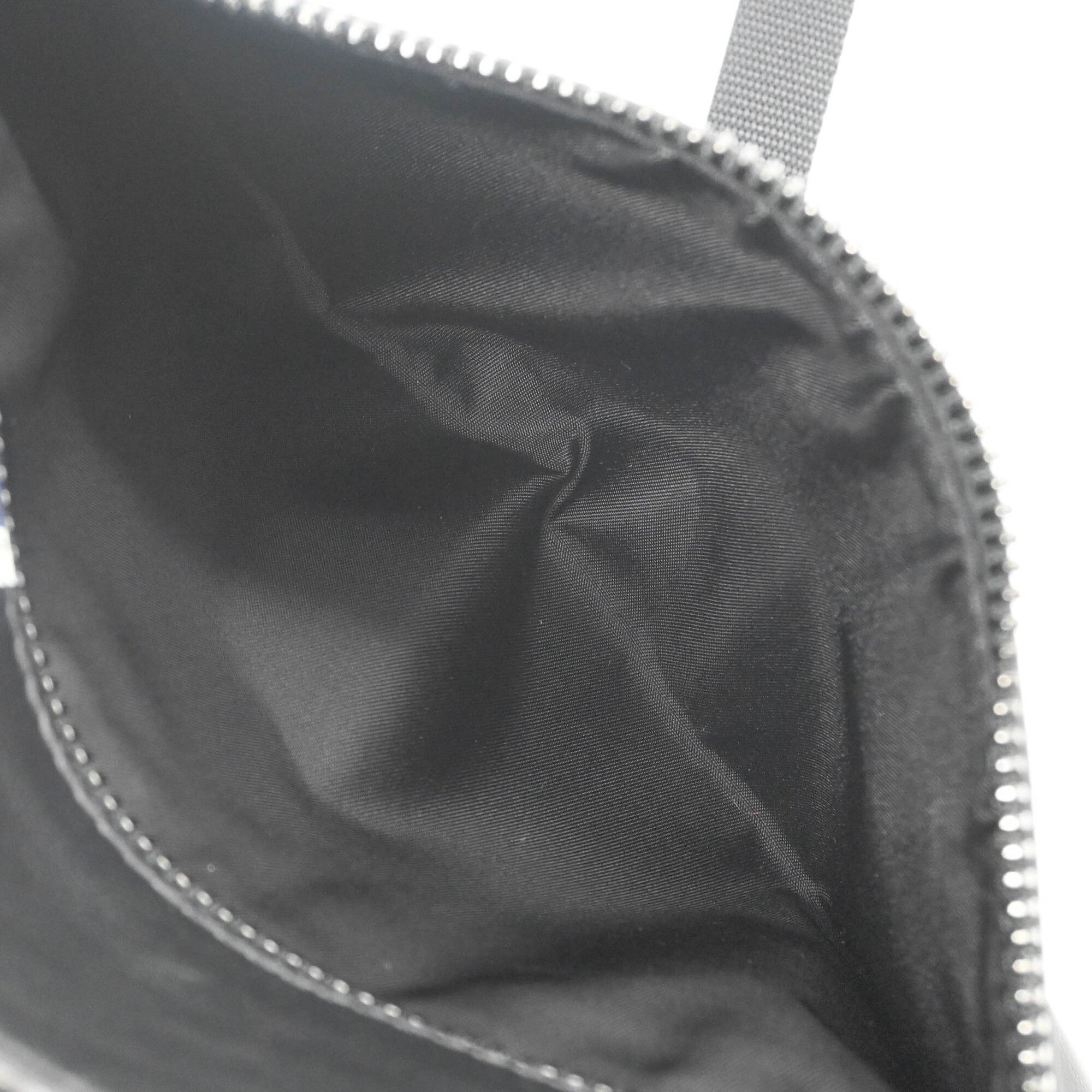 Prada Black Blue Leather Shoulder Bag (Pre-Owned)