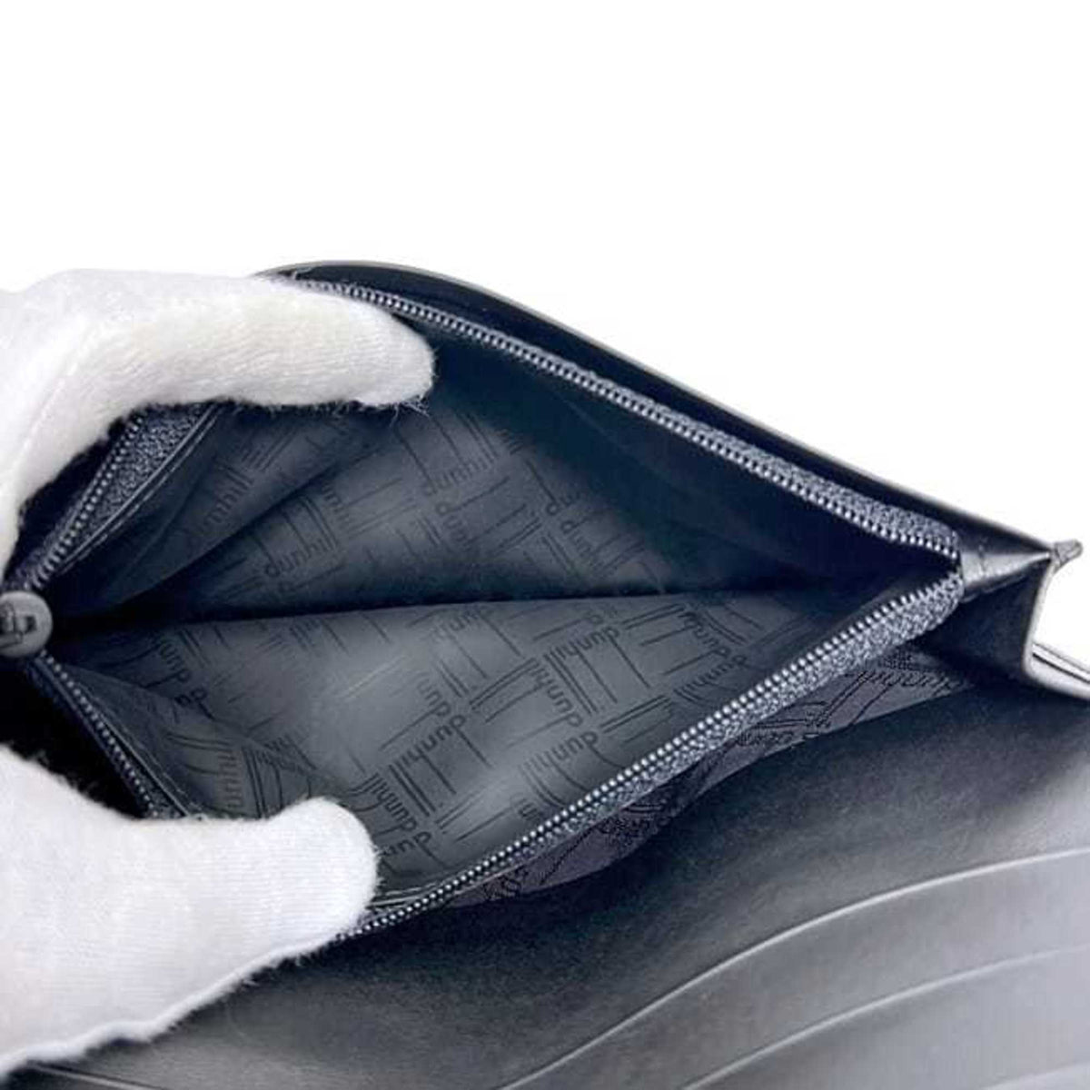 Dunhill Black Leather Long Wallet (Bi-Fold) (Pre-Owned)