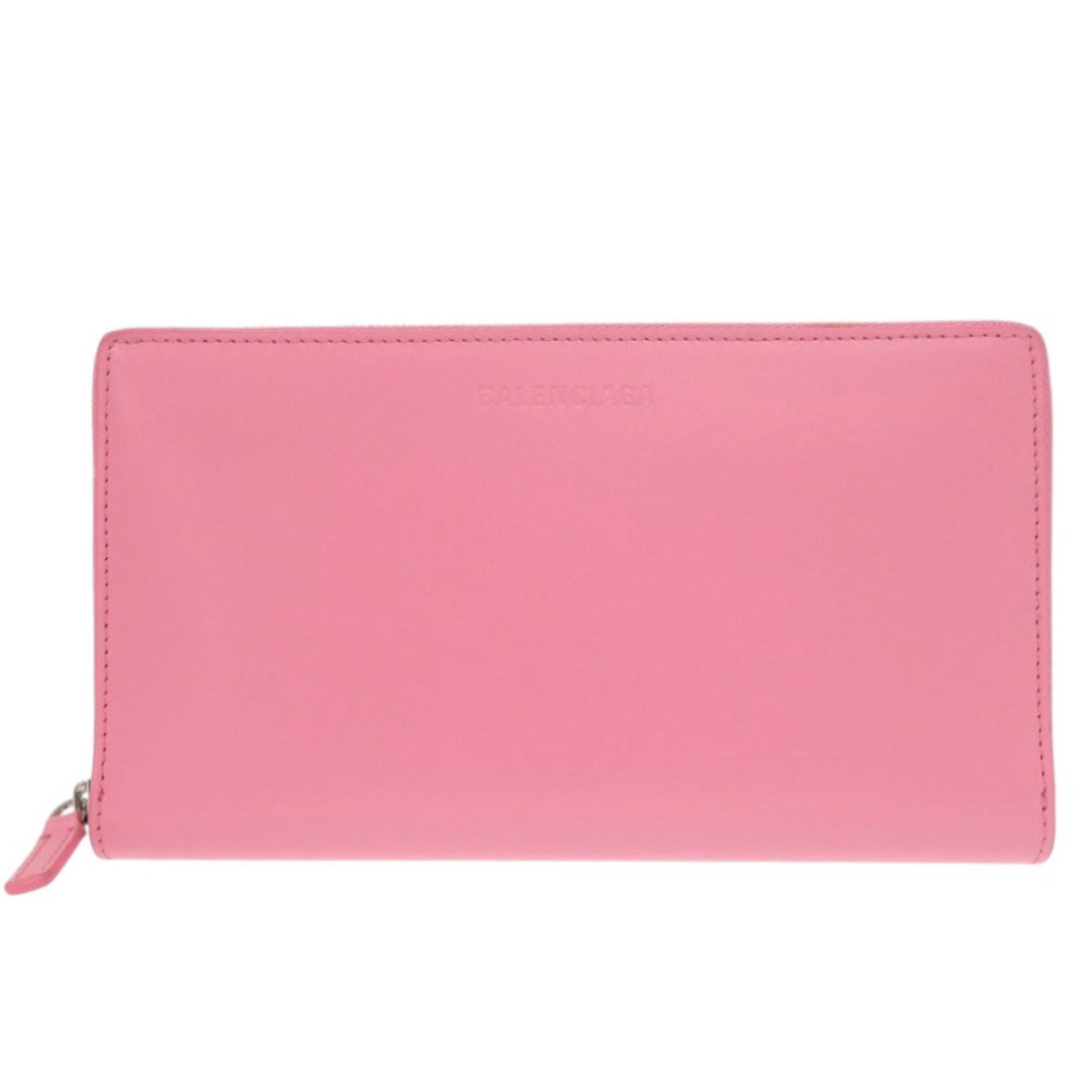Balenciaga Pink Leather Long Wallet (Bi-Fold) (Pre-Owned)