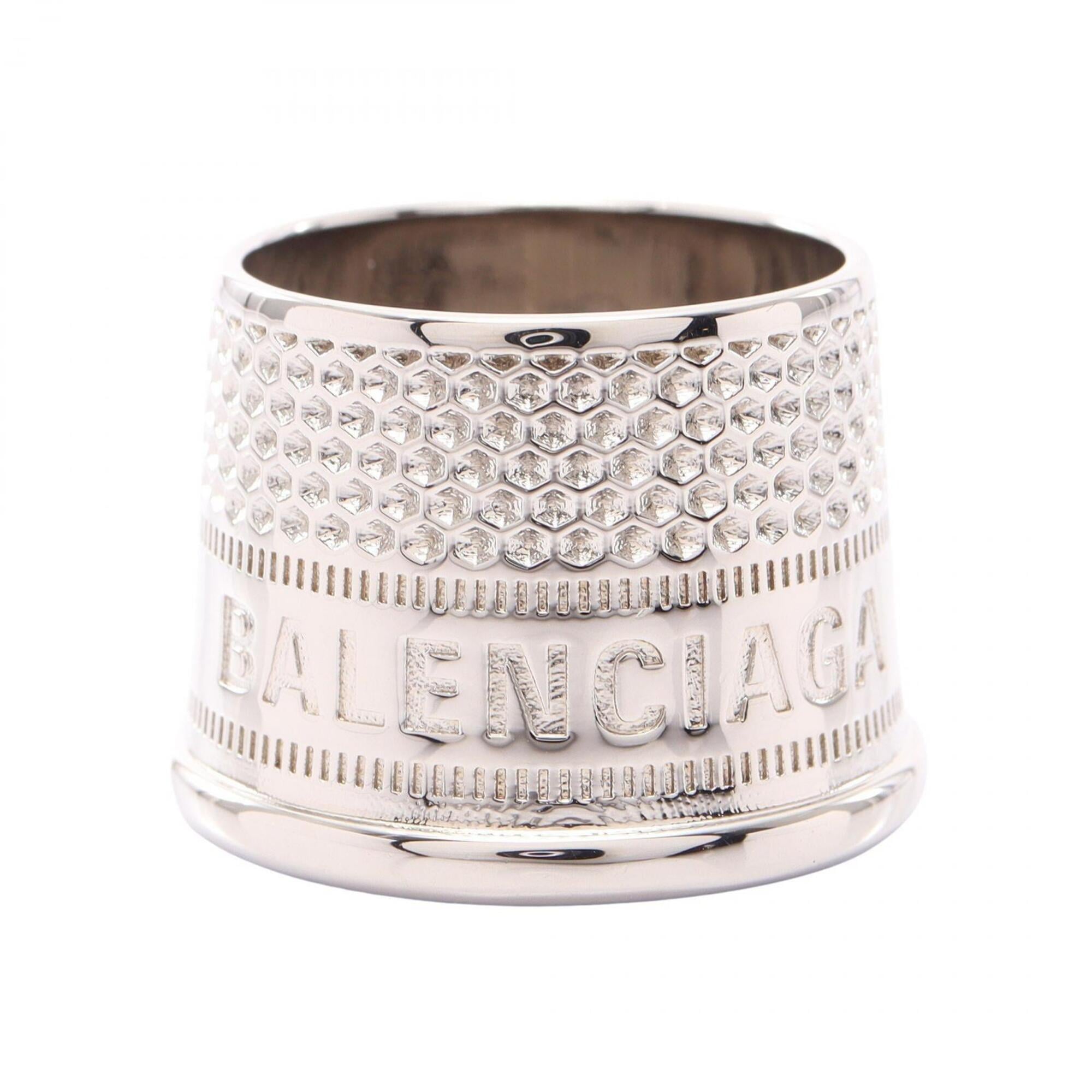 Balenciaga Silver Metal Band Ring (Pre-Owned)