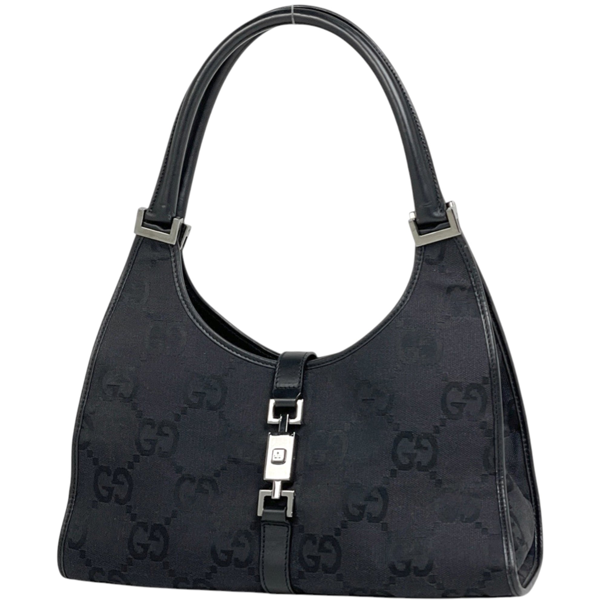 Gucci Black Canvas Leather Handbag (Pre-Owned)