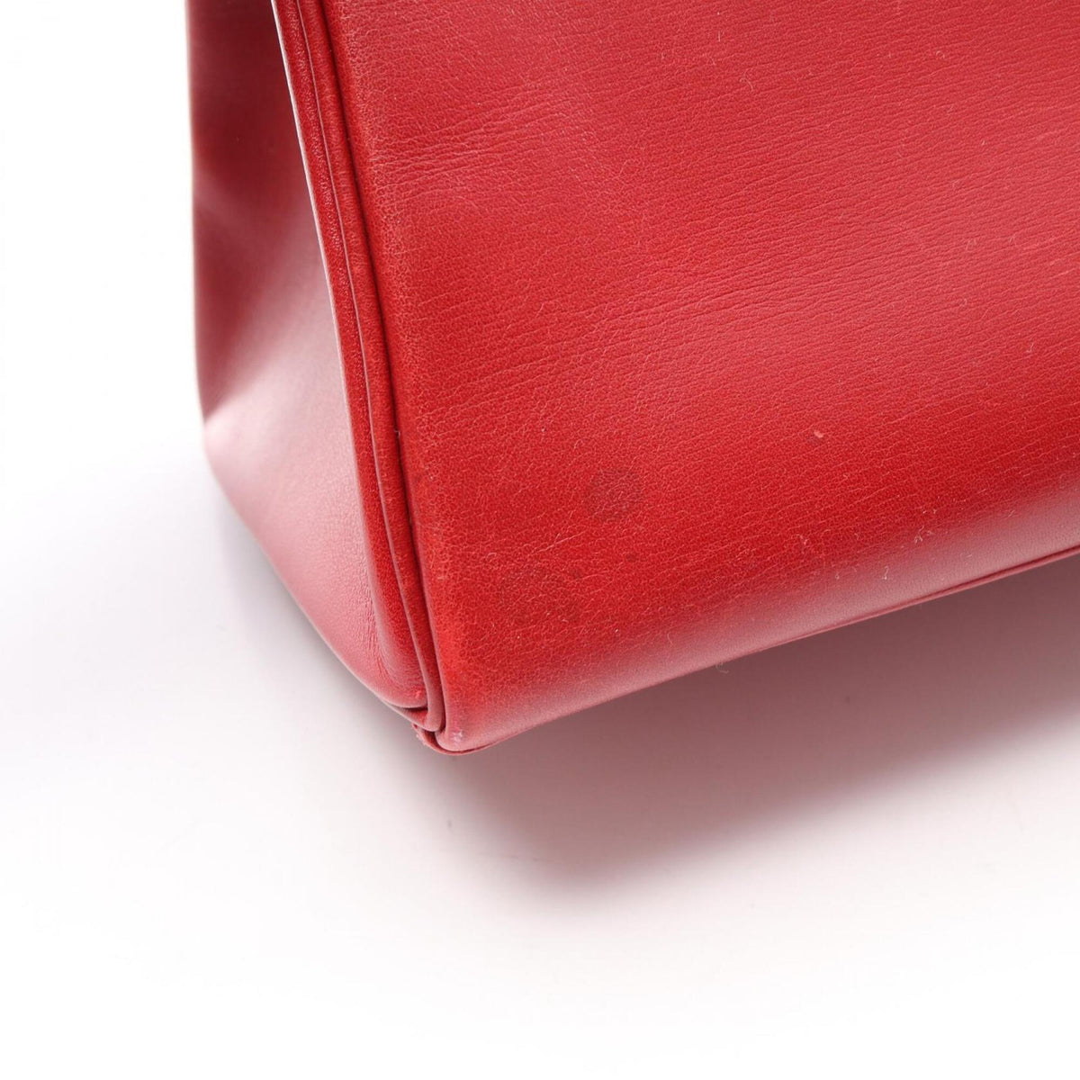 Hermes Red Color Tadelakt Leather Handbag (Pre-Owned)