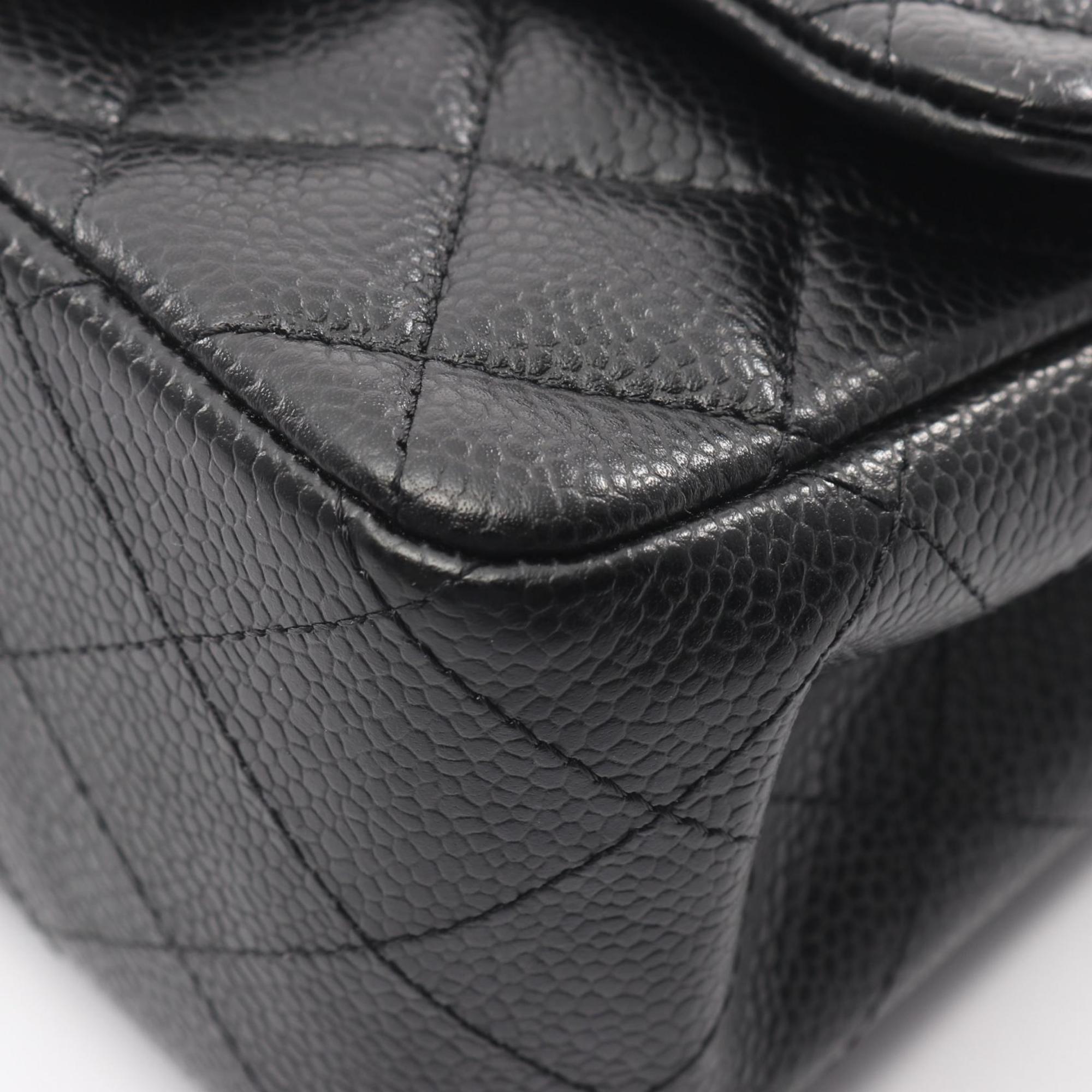 Chanel Black Leather Handbag Shoulder Bag (Pre-Owned)