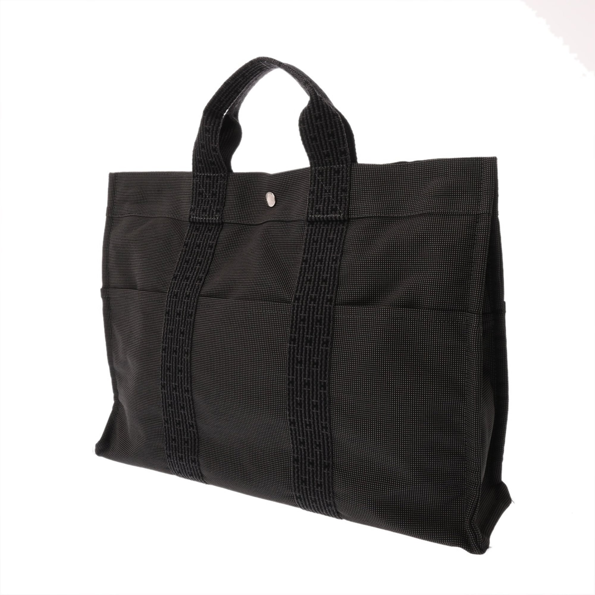 Hermes Her Line Gray Canvas Tote Bag (Pre-Owned)