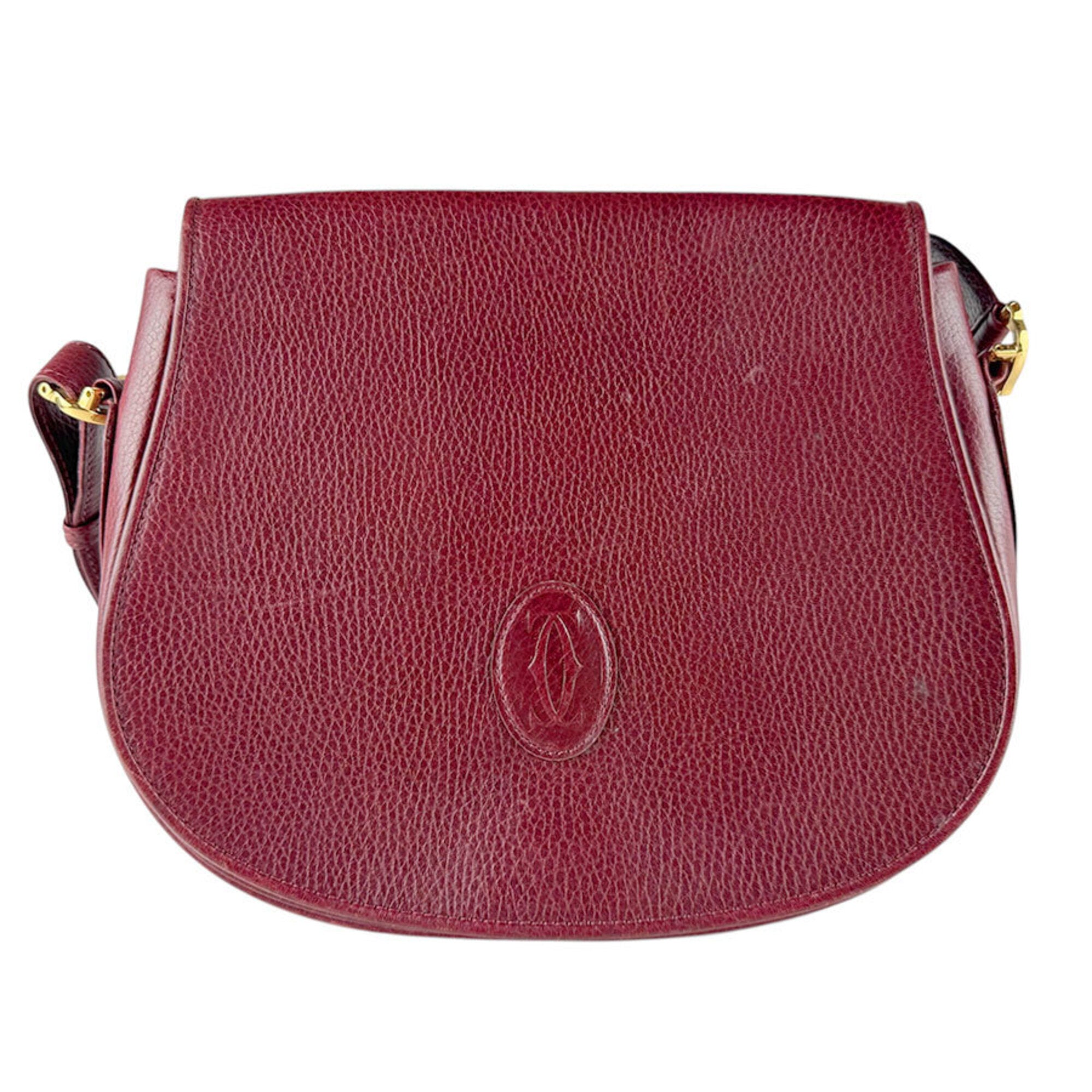 Cartier Burgundy Leather Shoulder Bag (Pre-Owned)