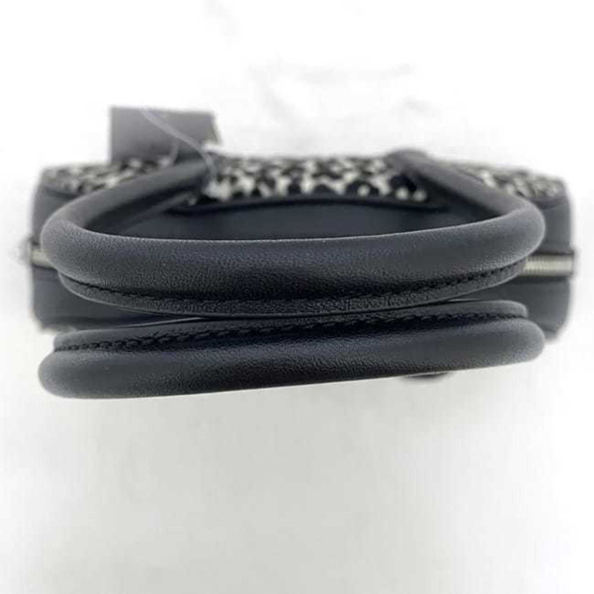 Michael Kors Black Gray White Leather Leather Handbag (Pre-Owned)