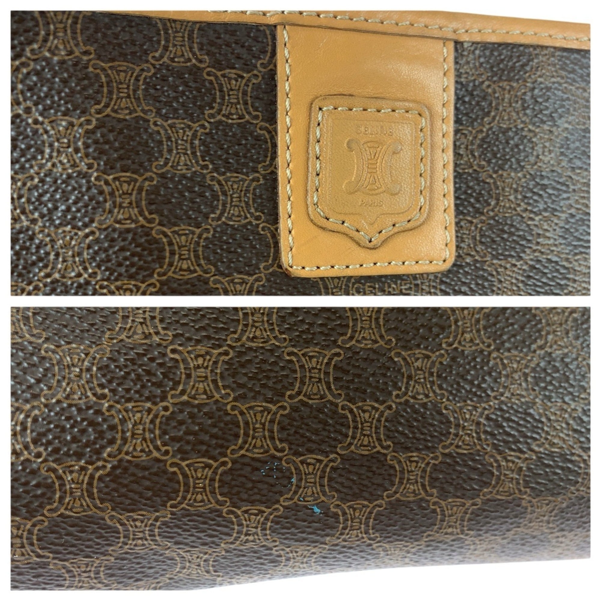 Celine Brown Pvc Leather Clutch Bag (Pre-Owned)