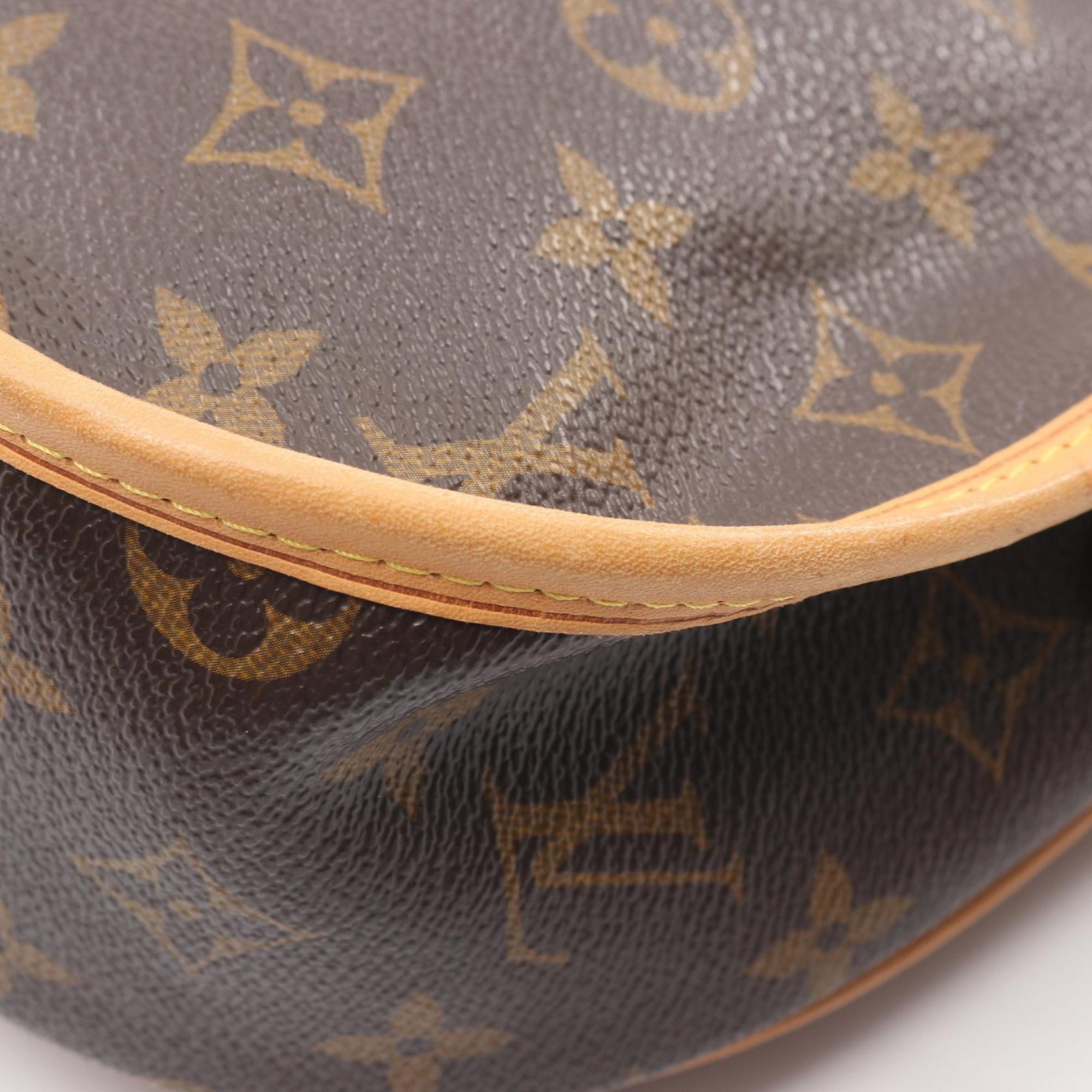 Louis Vuitton Brown Coated Canvas Leather Handbag Shoulder Bag (Pre-Owned)