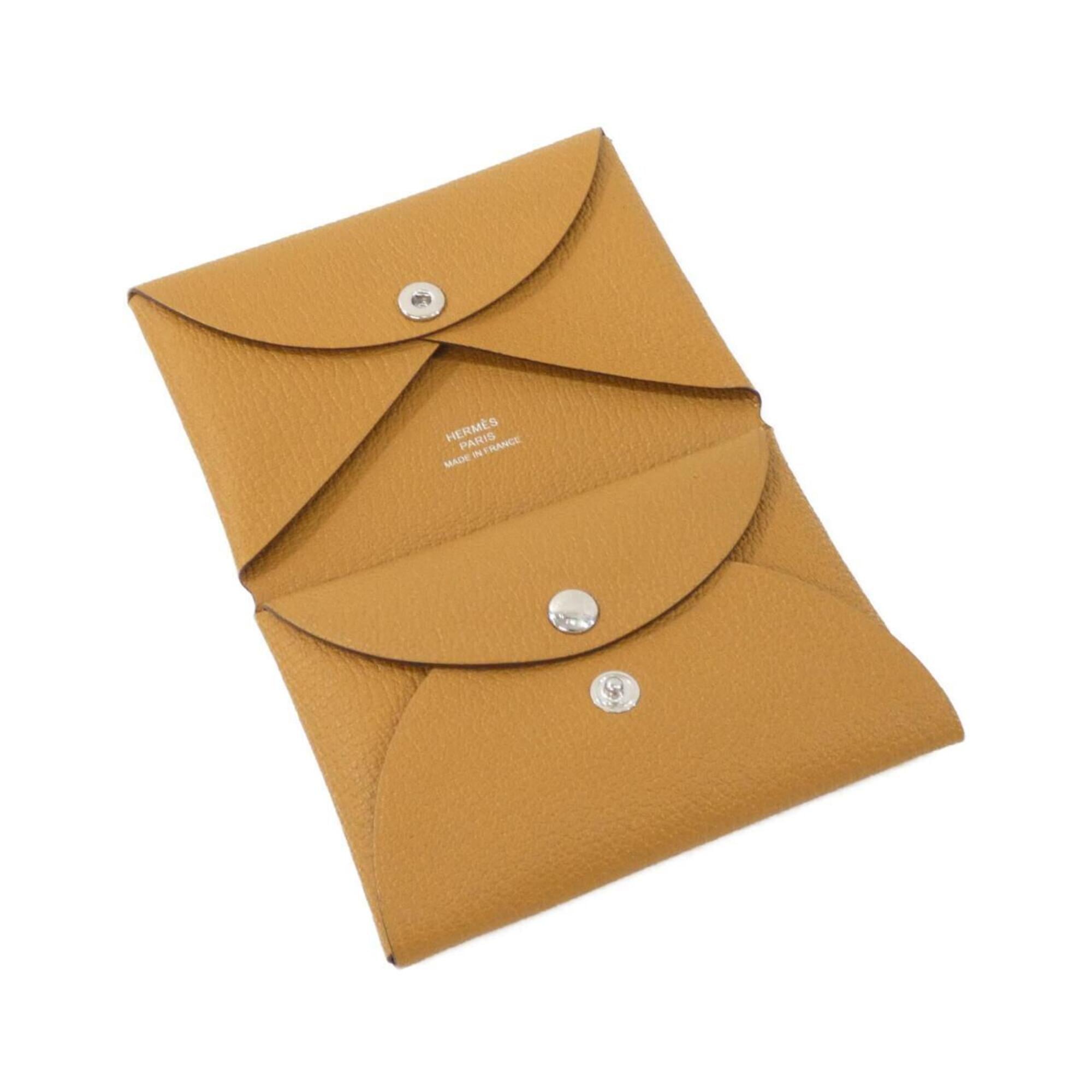 Hermes Caramel Chevre Leather Coin Purse/Coin Case (Pre-Owned)