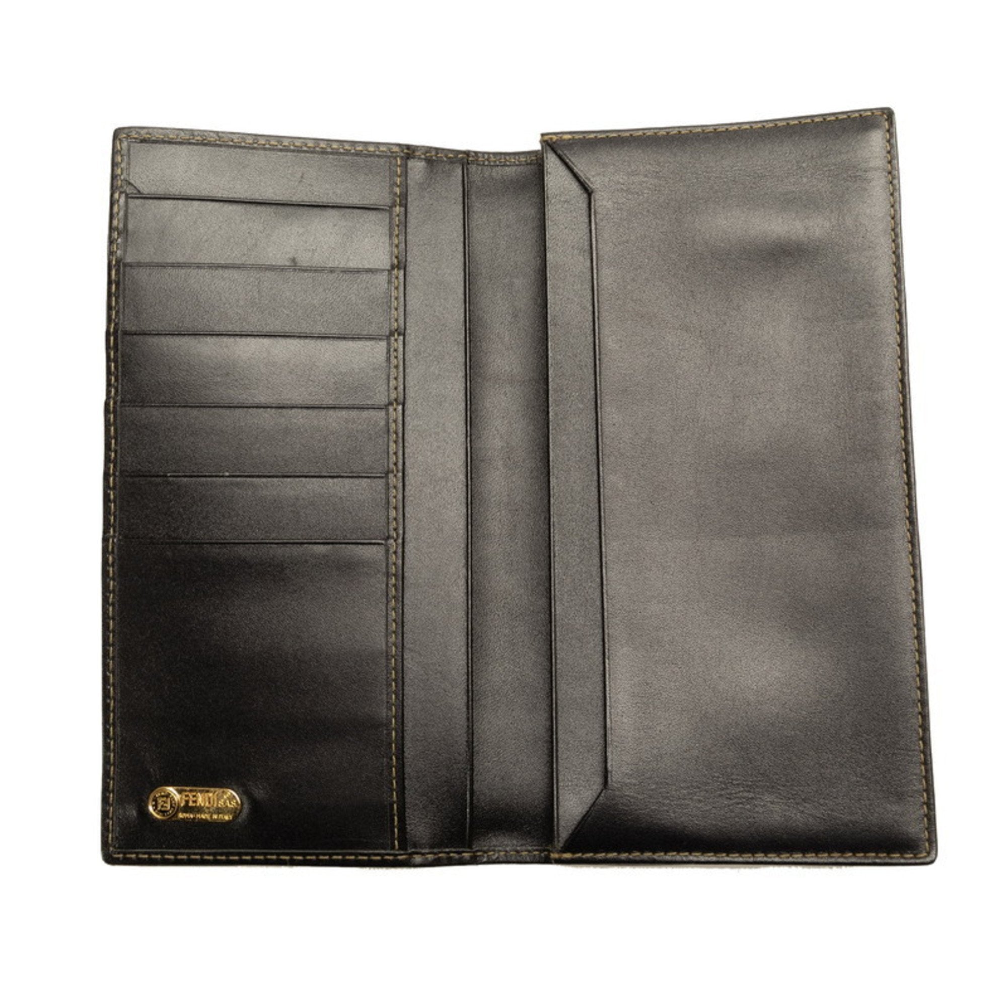 Fendi Black Khaki Pvc Leather Wallet (Bi-Fold) (Pre-Owned)