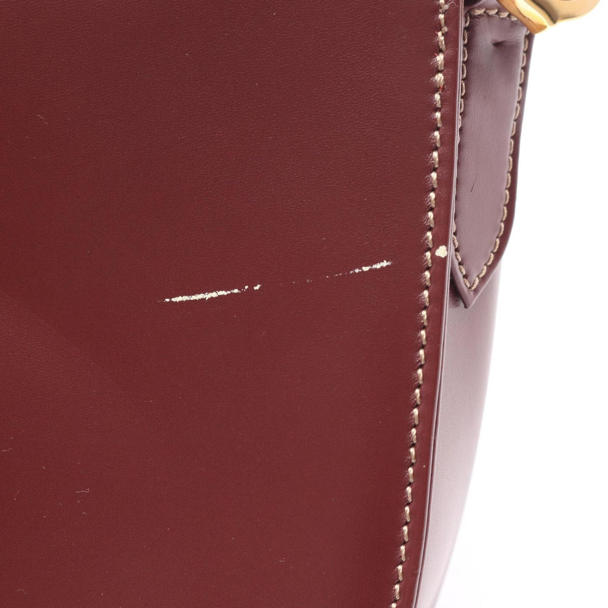 Cartier Bordeaux Leather Shoulder Bag (Pre-Owned)