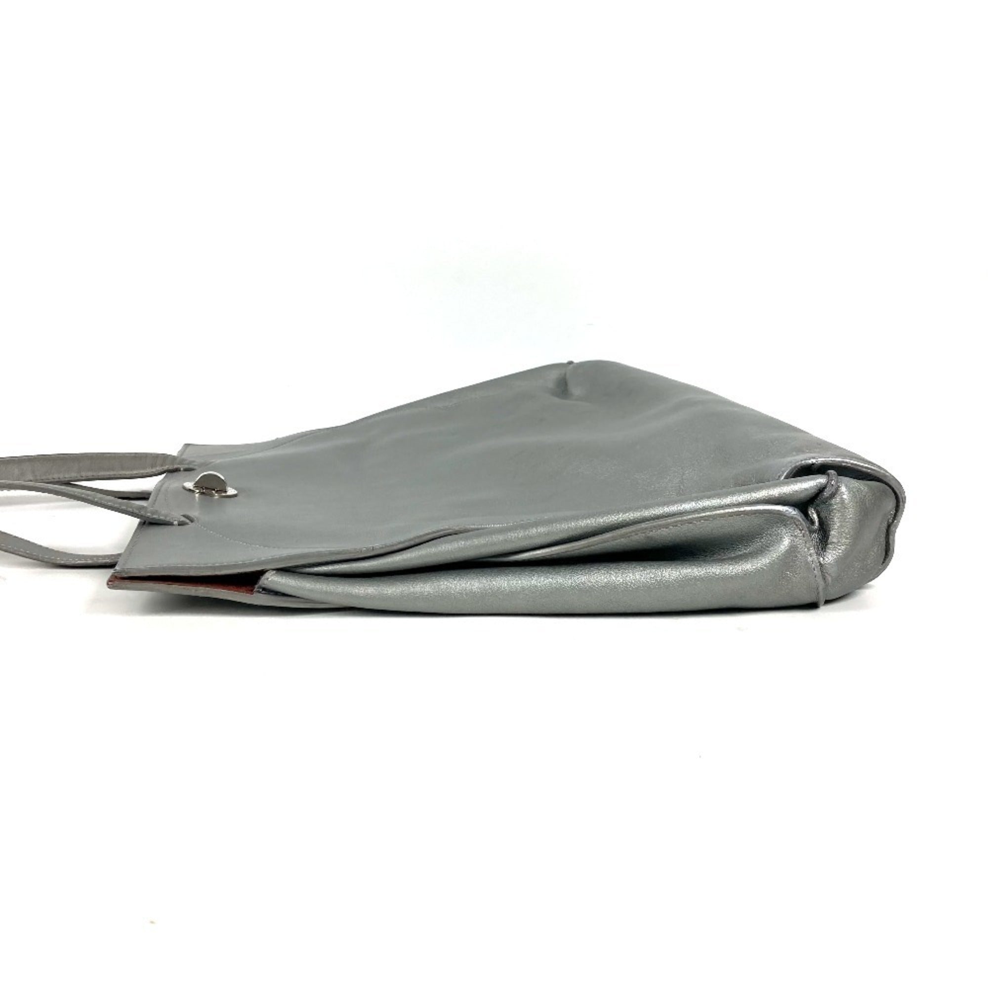 Bvlgari Silver Leather Shoulder Bag Tote Bag (Pre-Owned)