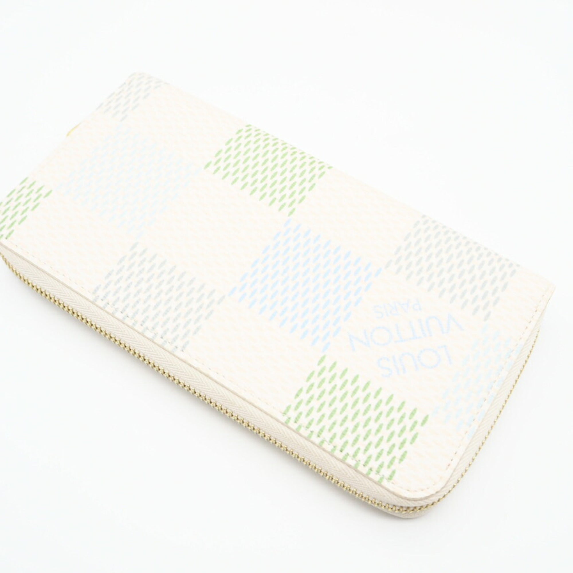 Louis Vuitton Blue Green White Coated Canvas Long Wallet (Bi-Fold) (Pre-Owned)