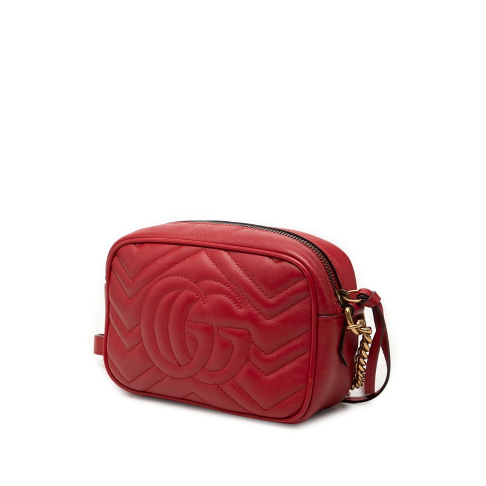 Gucci Red Color Quilting Shoulder Bag (Pre-Owned)