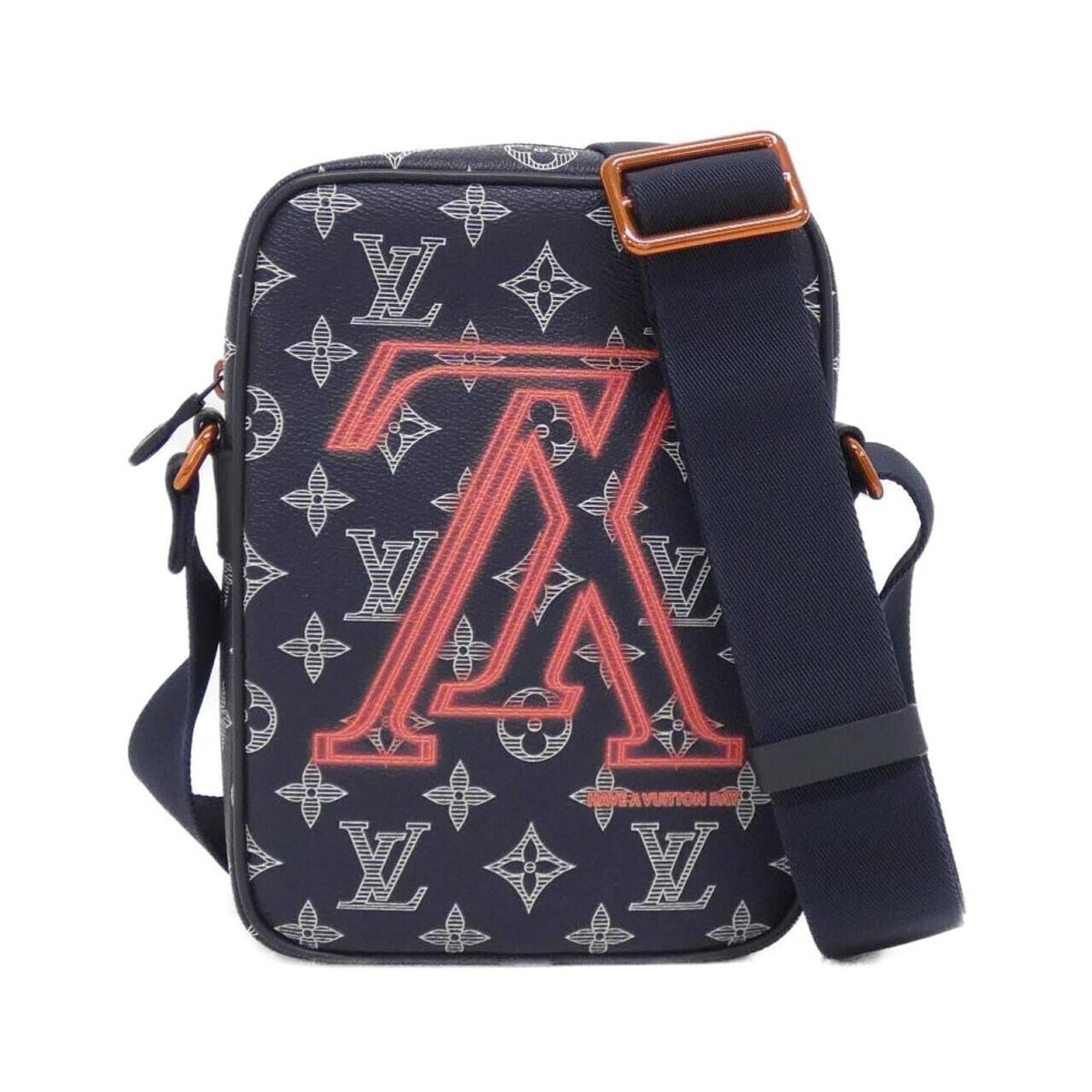 Louis Vuitton Blue Coated Canvas Shoulder Bag (Pre-Owned)