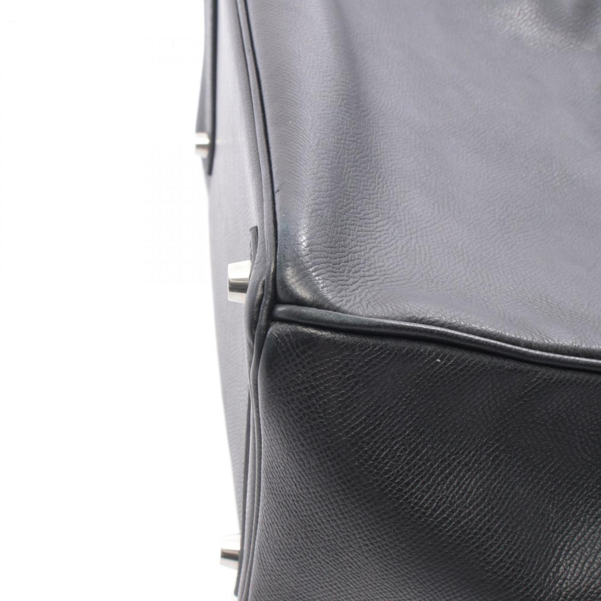 Hermes Black Leather Handbag (Pre-Owned)