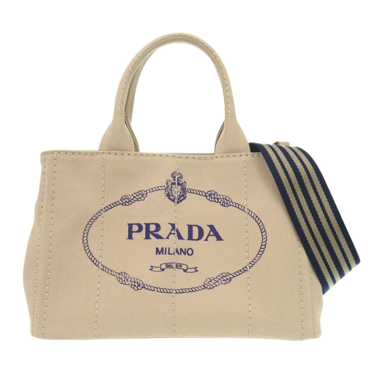 Prada Beige Canvas Tote Bag (Pre-Owned)