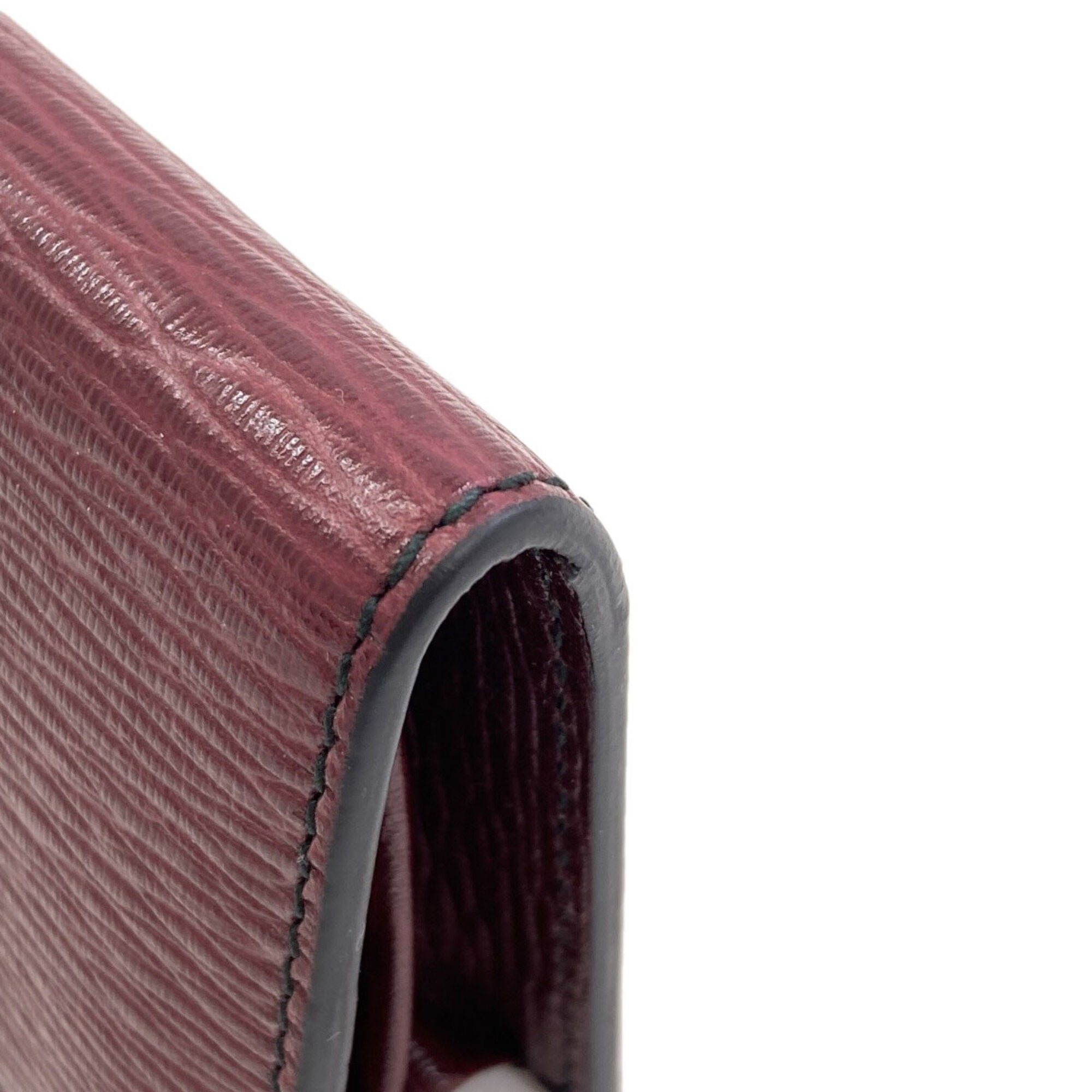 Salvatore Ferragamo Bordeaux Leather Coin Purse/Coin Case (Pre-Owned)