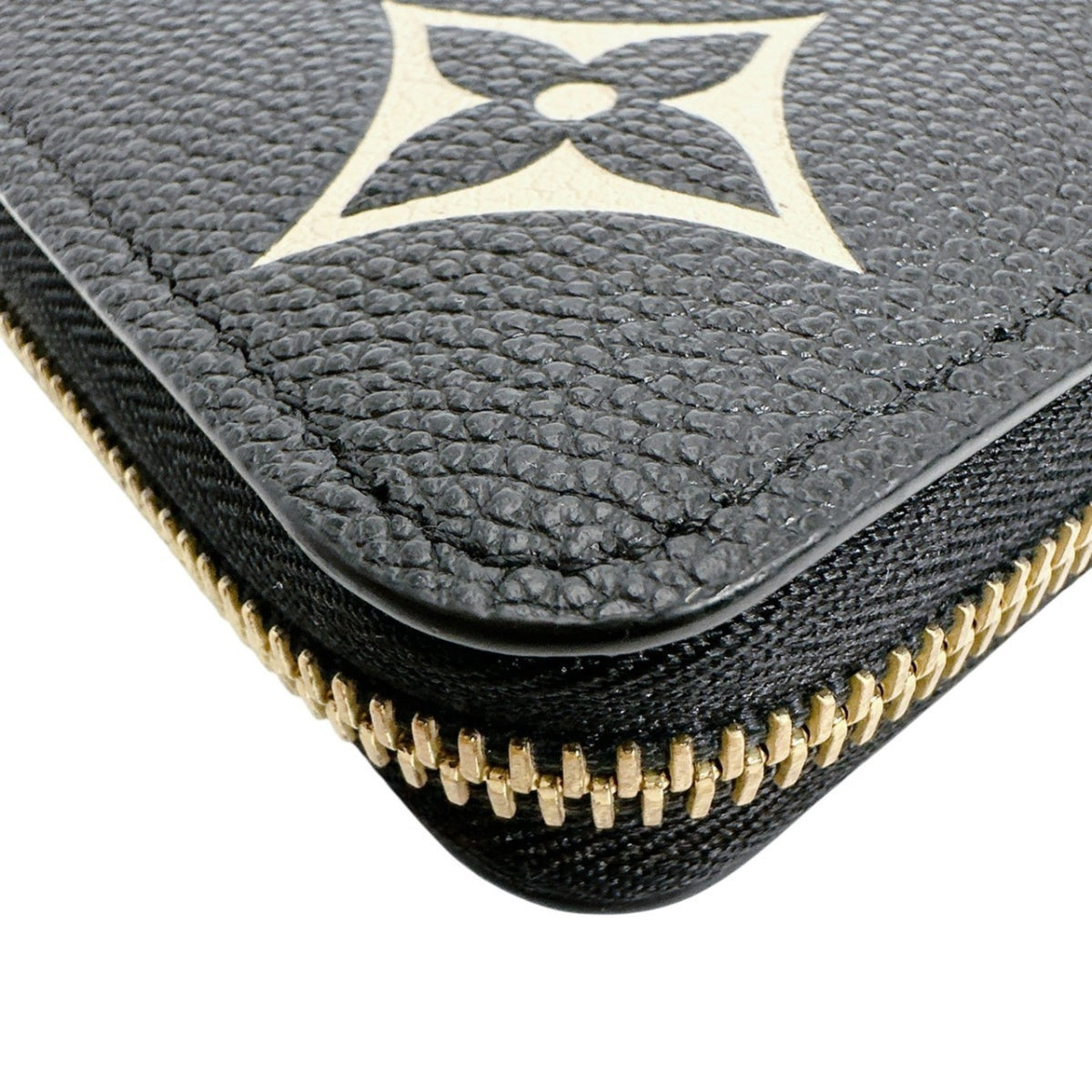 Louis Vuitton Beige Black Monogram Empreinte Long Wallet (Bi-Fold) (Pre-Owned)