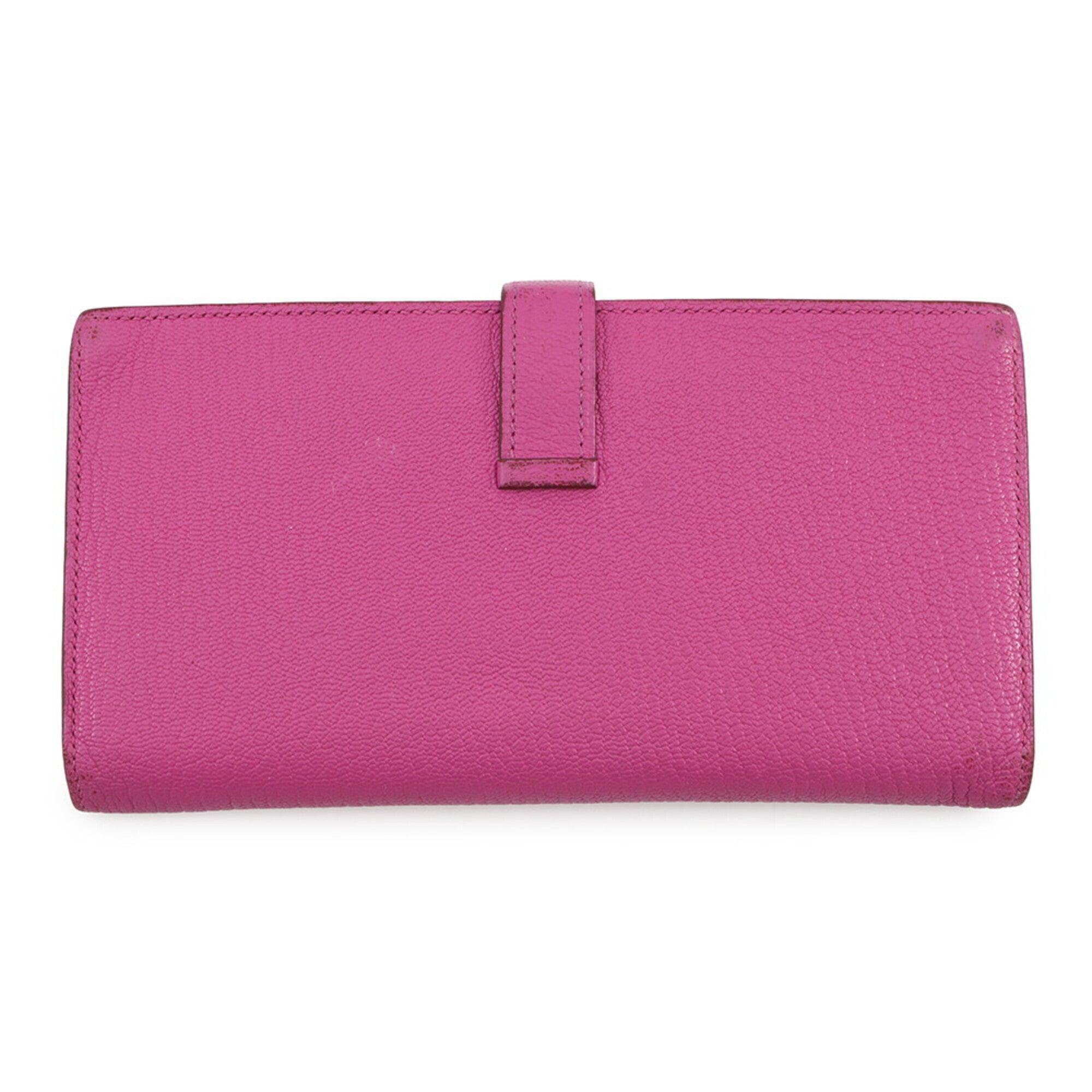 Hermes Pink Chevre Myzore Leather Long Wallet (Bi-Fold) (Pre-Owned)