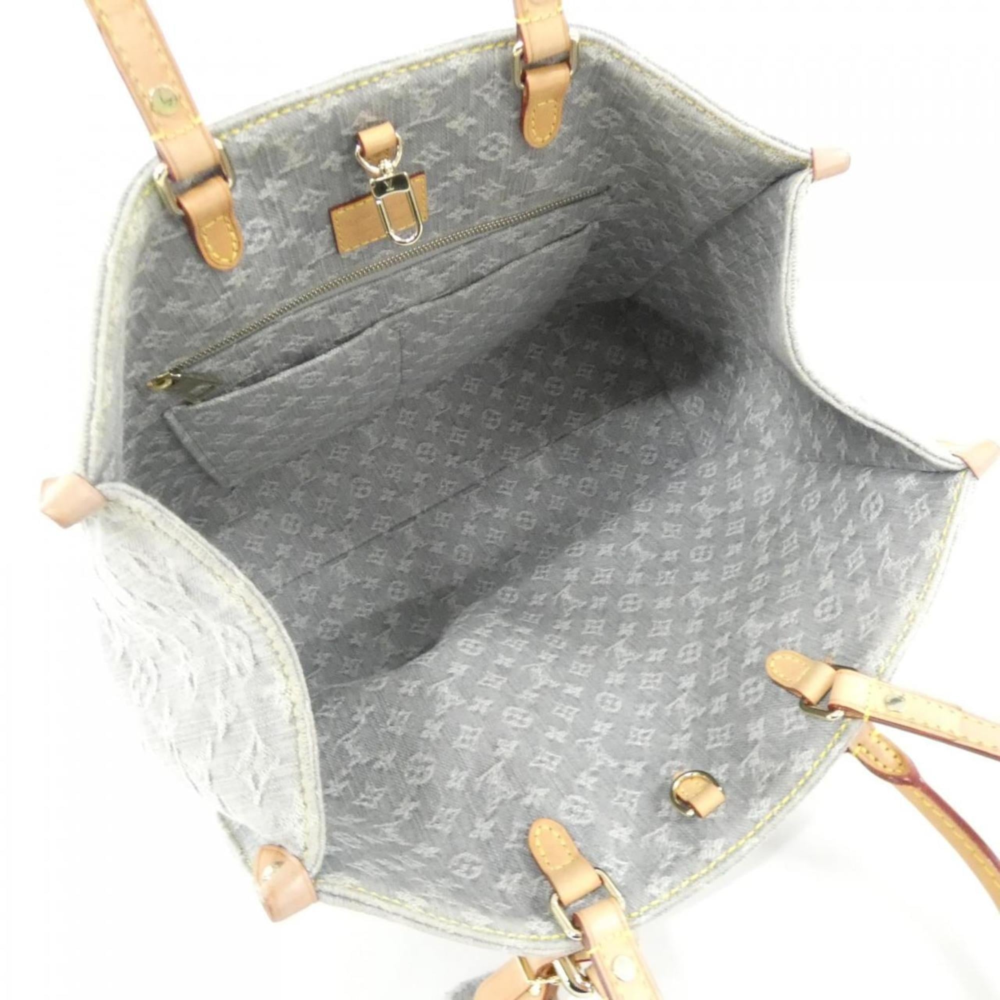 Louis Vuitton Gray Denim Canvas Handbag (Pre-Owned)