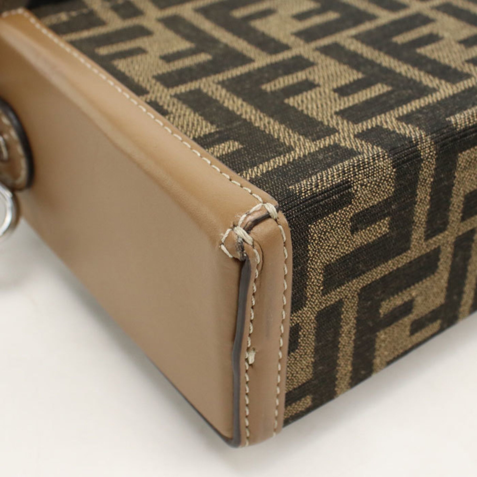 Fendi Brown Jacquard Handbag (Pre-Owned)