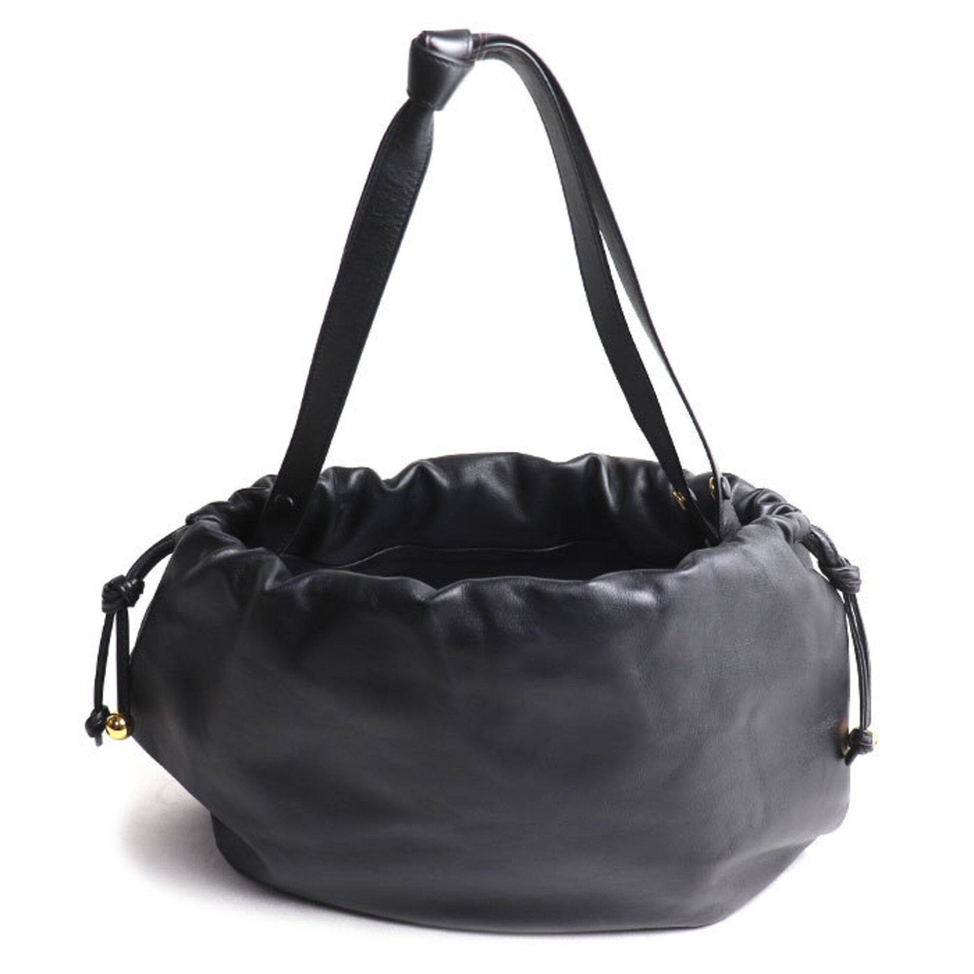 Bottega Veneta Black Leather Shoulder Bag (Pre-Owned)