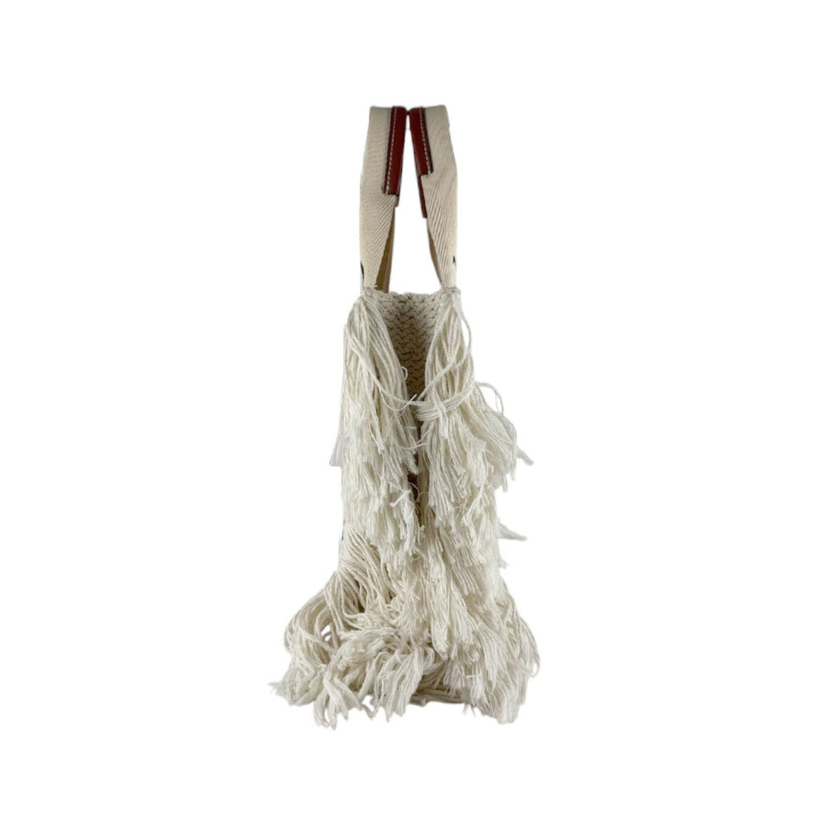 Chloé Brown Ivory Cotton Leather Handbag Shoulder Bag (Pre-Owned)