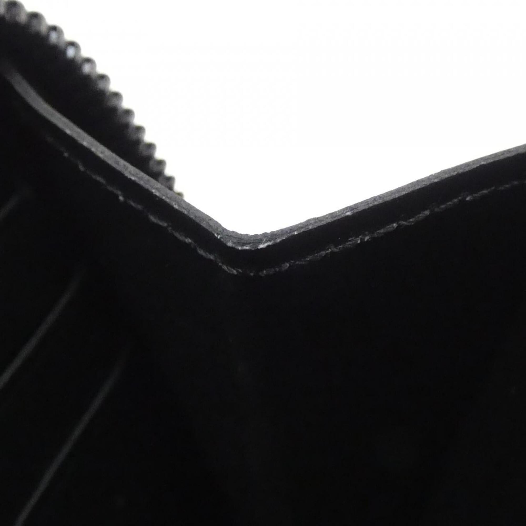 Louis Vuitton Black Leather Long Wallet (Bi-Fold) (Pre-Owned)