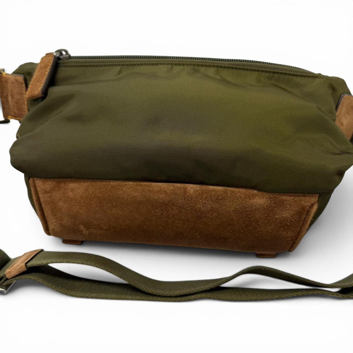 Prada Brown Khaki Polyamide Leather Sling Bag (Pre-Owned)