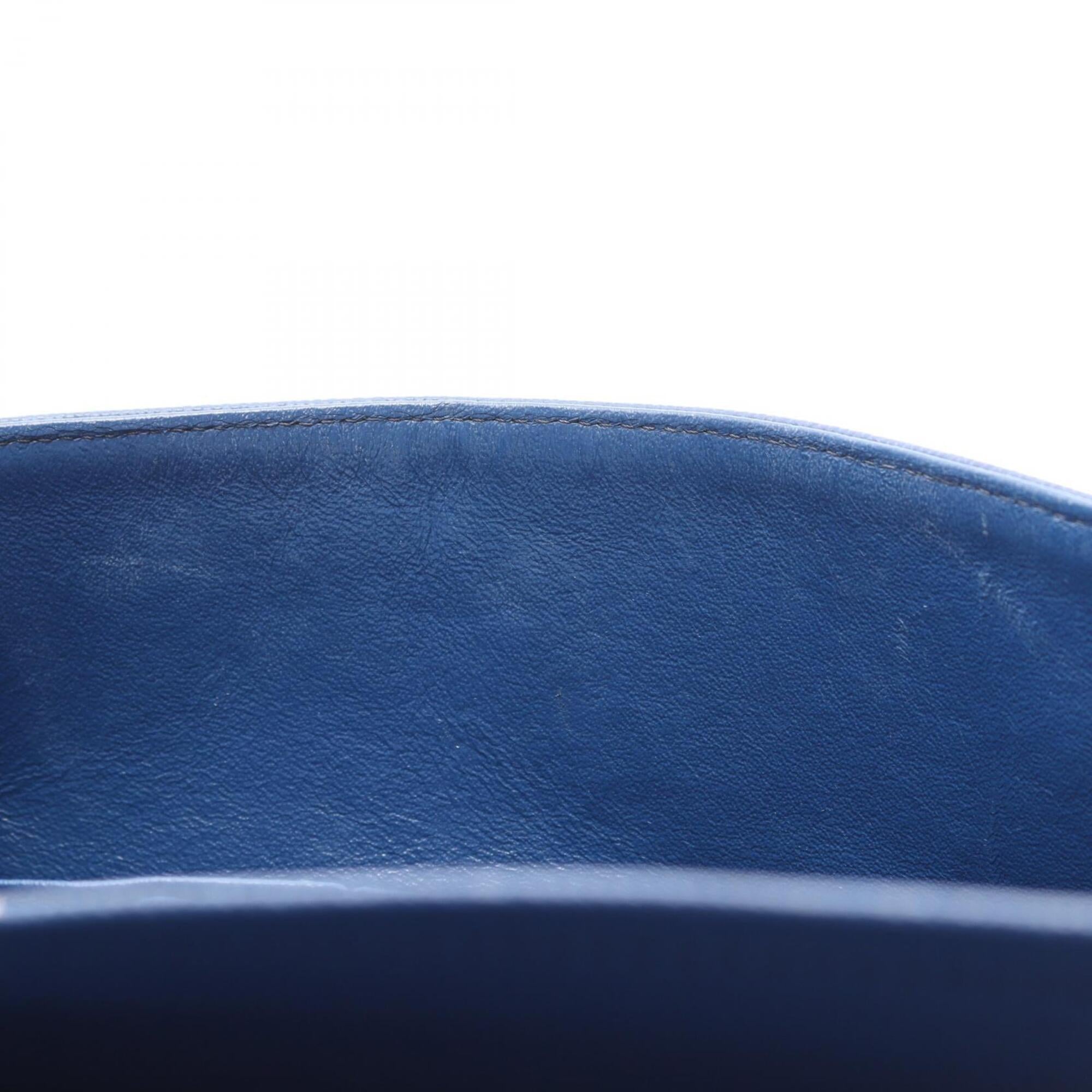 Chanel Blue Grained Calfskin Handbag Shoulder Bag (Pre-Owned)