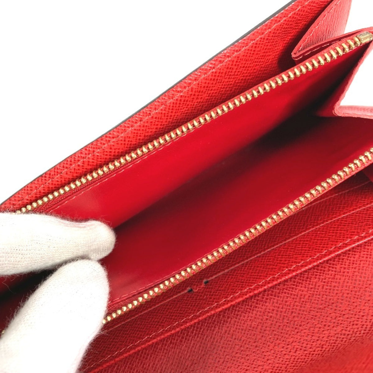 Louis Vuitton Brown Red Color Canvas Monogram Long Wallet (Tri-Fold) (Pre-Owned)