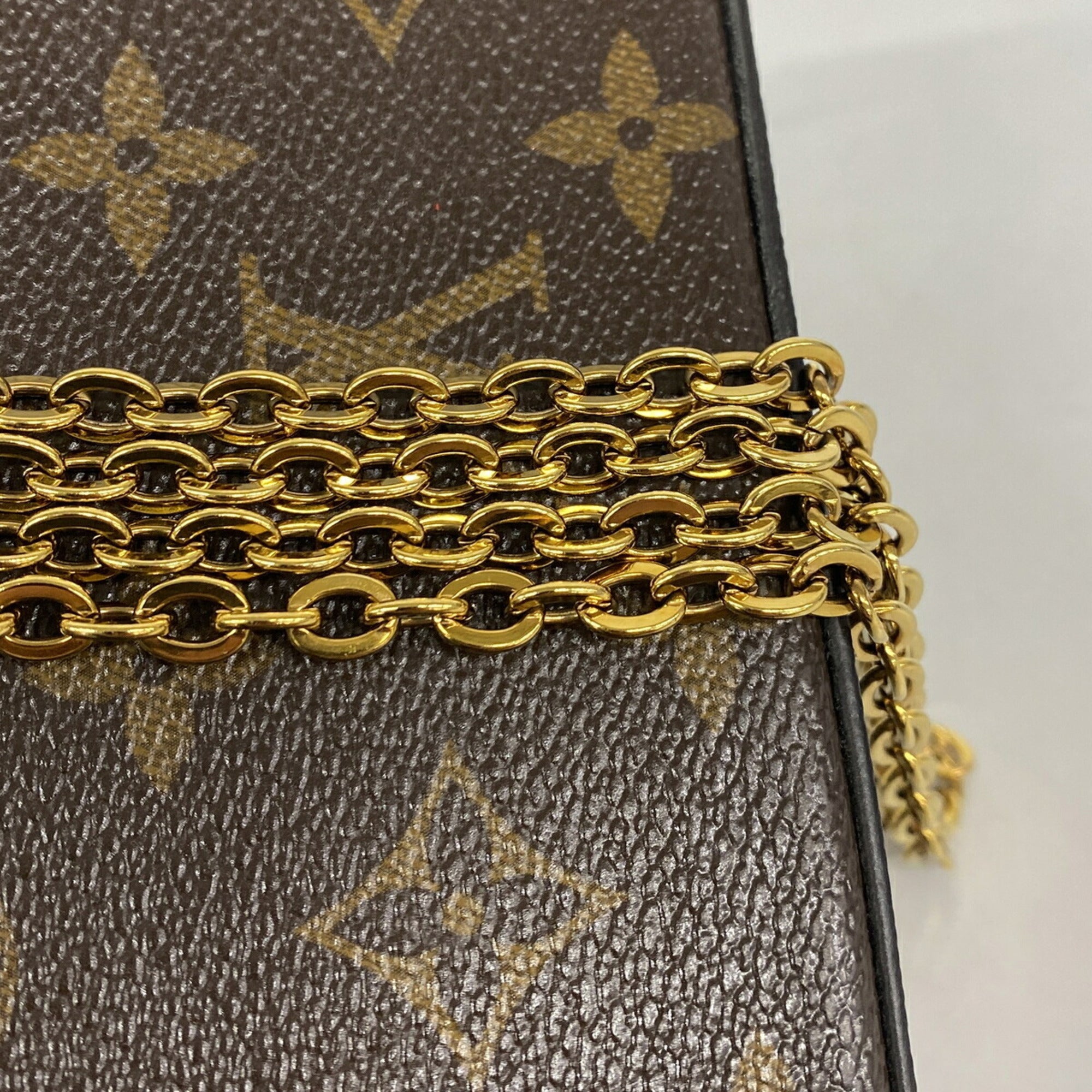 Louis Vuitton Brown Fuchsia Chain/Shoulder Wallet (Pre-Owned)