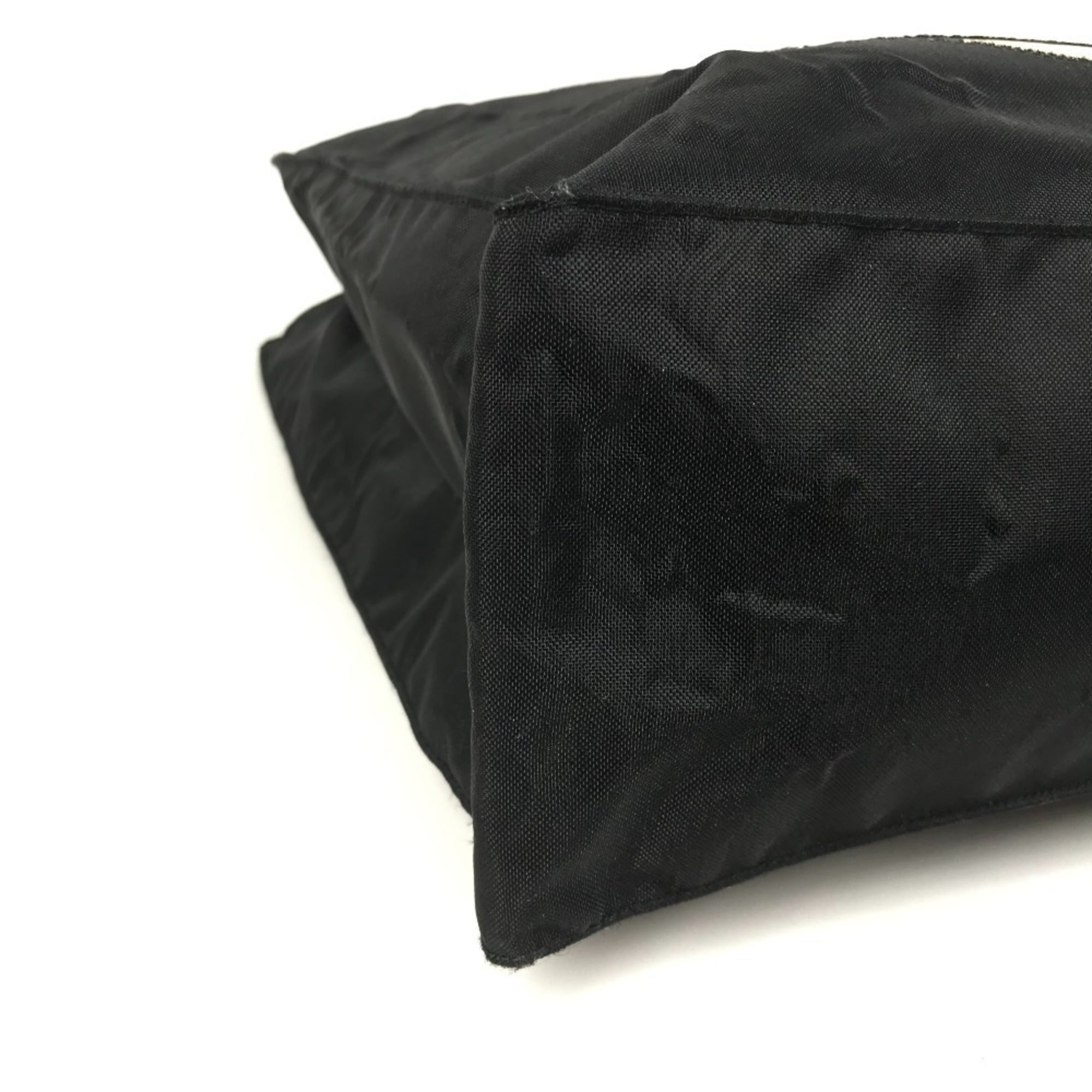 Chanel Black White Nylon Shoulder Bag Tote Bag (Pre-Owned)