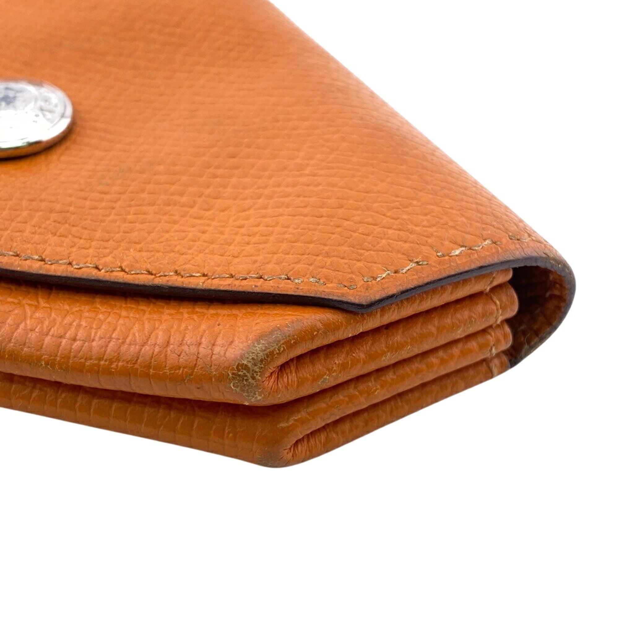 Hermes Orange Leather Coin Purse/Coin Case (Pre-Owned)