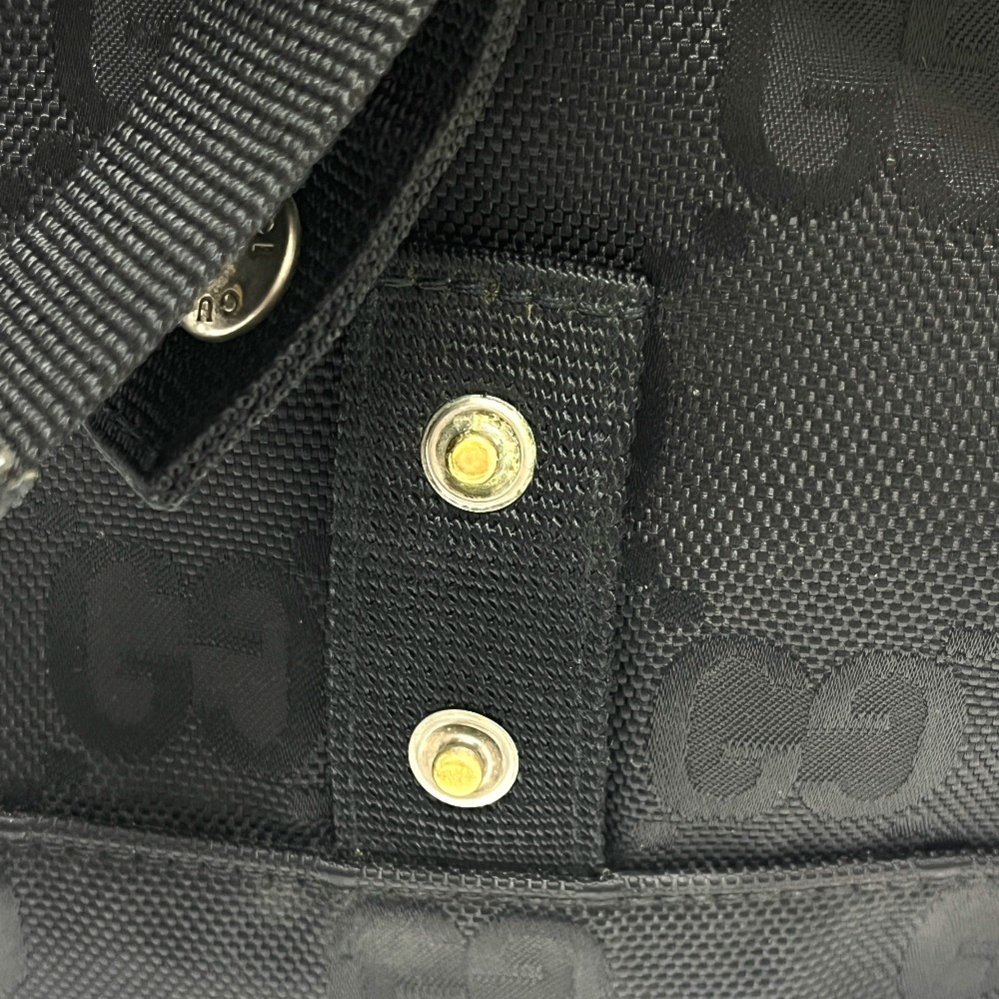 Gucci Black Nylon Leather Handbag Shoulder Bag (Pre-Owned)